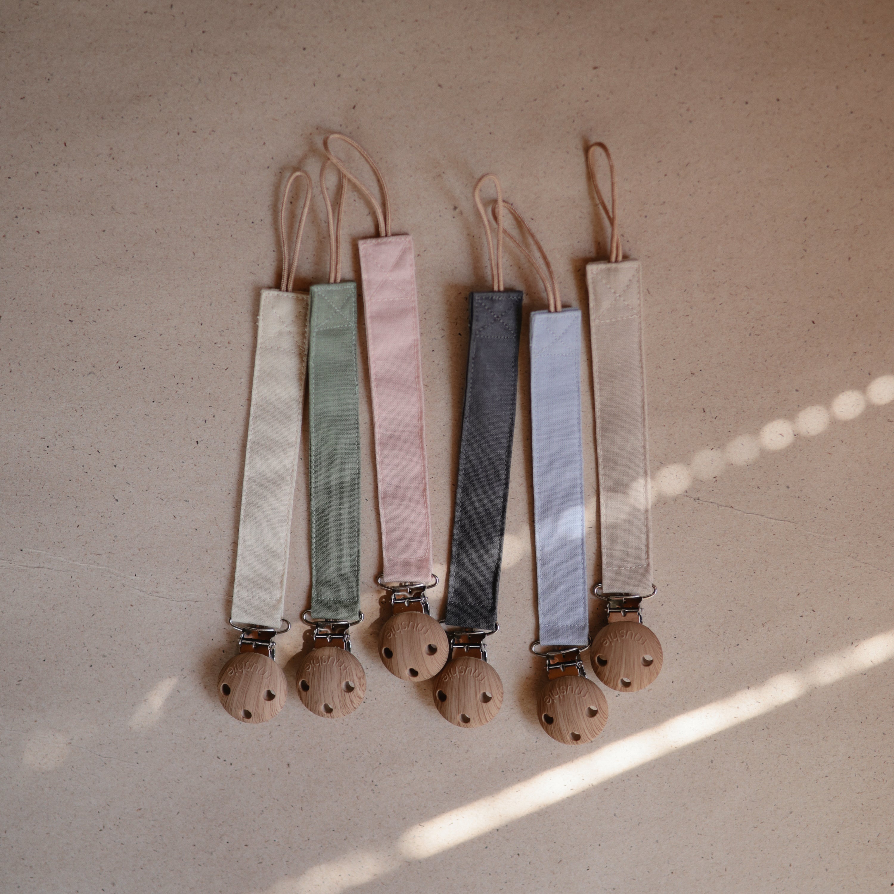 Linen Pacifier Clip 2-Pack Pacifier Clip Mushie   