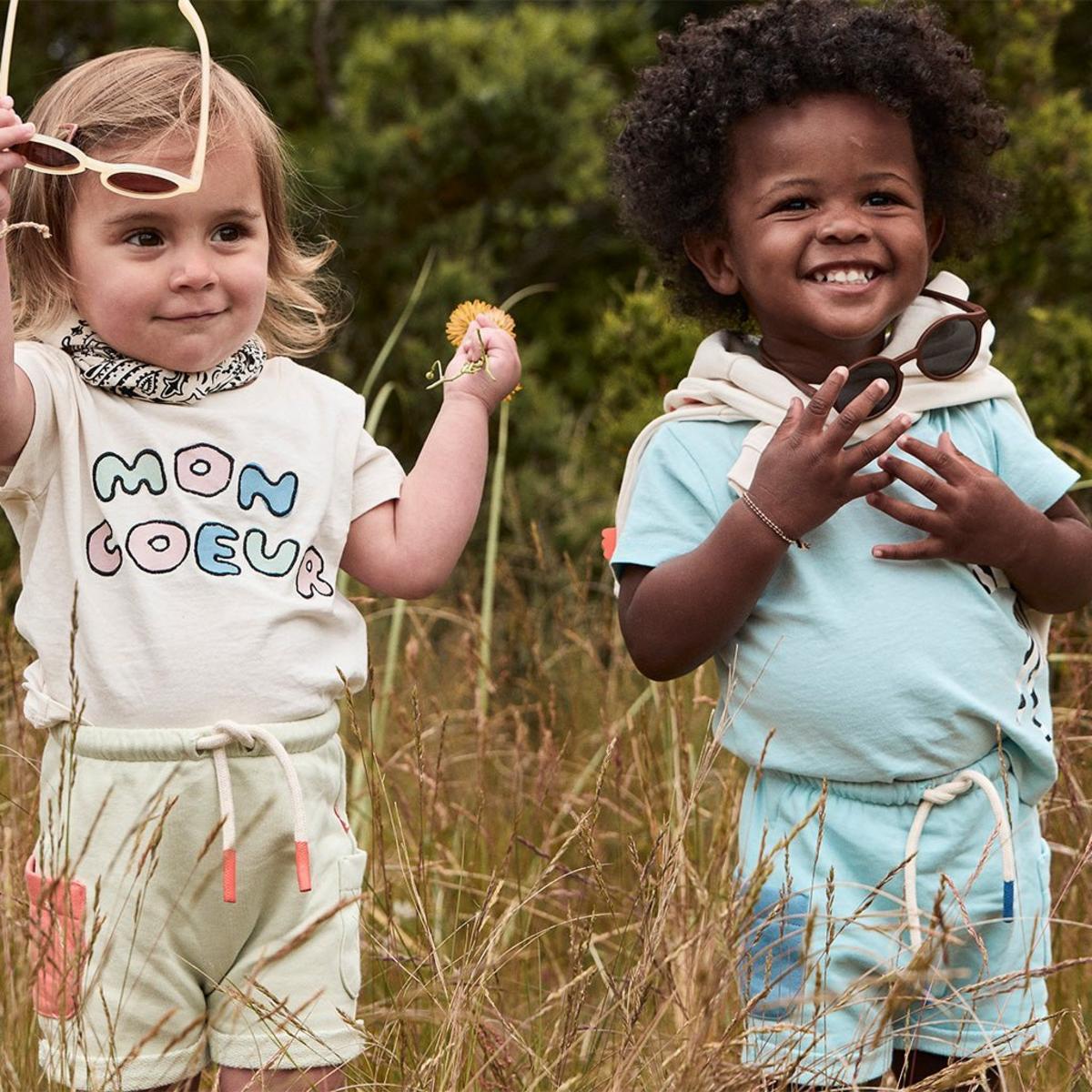 Recycled Cotton Sterling Blue Baby Shorts - Sterling Blue
