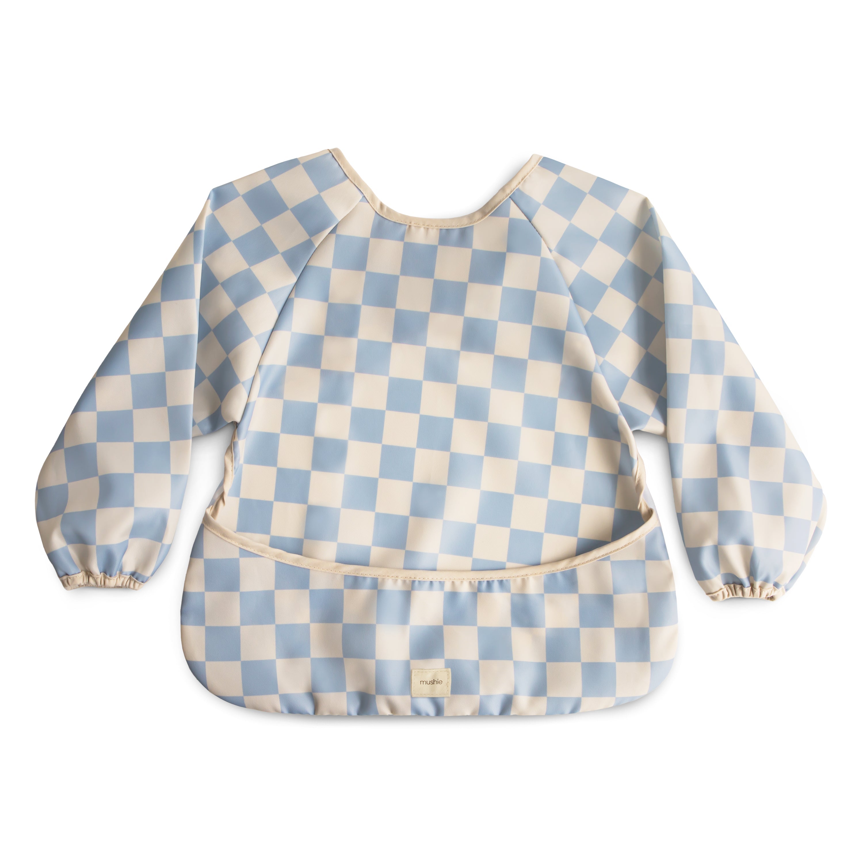 Long Sleeve Bib Long Sleeve Bib Mushie Blue Check  