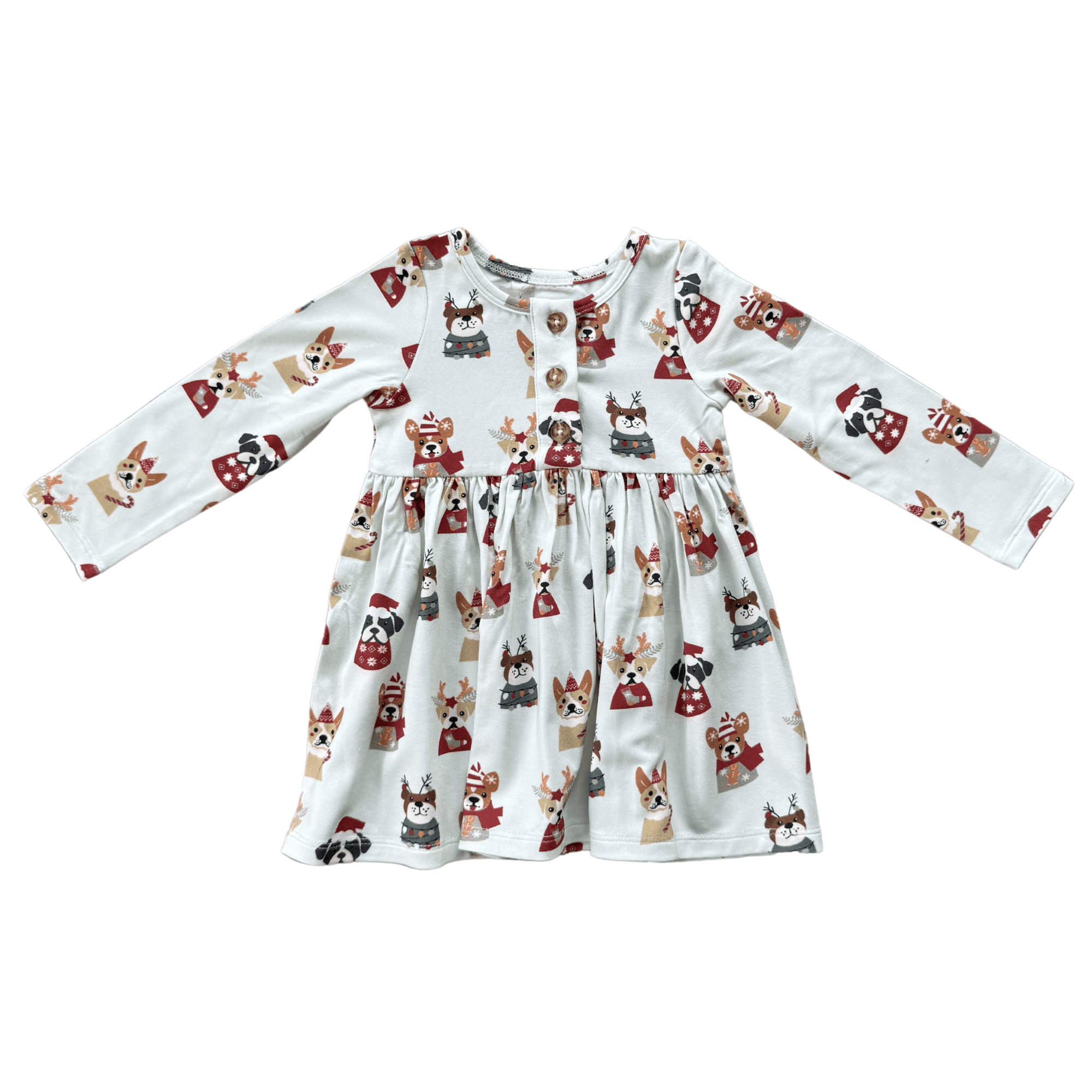 Girl's Long Sleeve Henley Dress