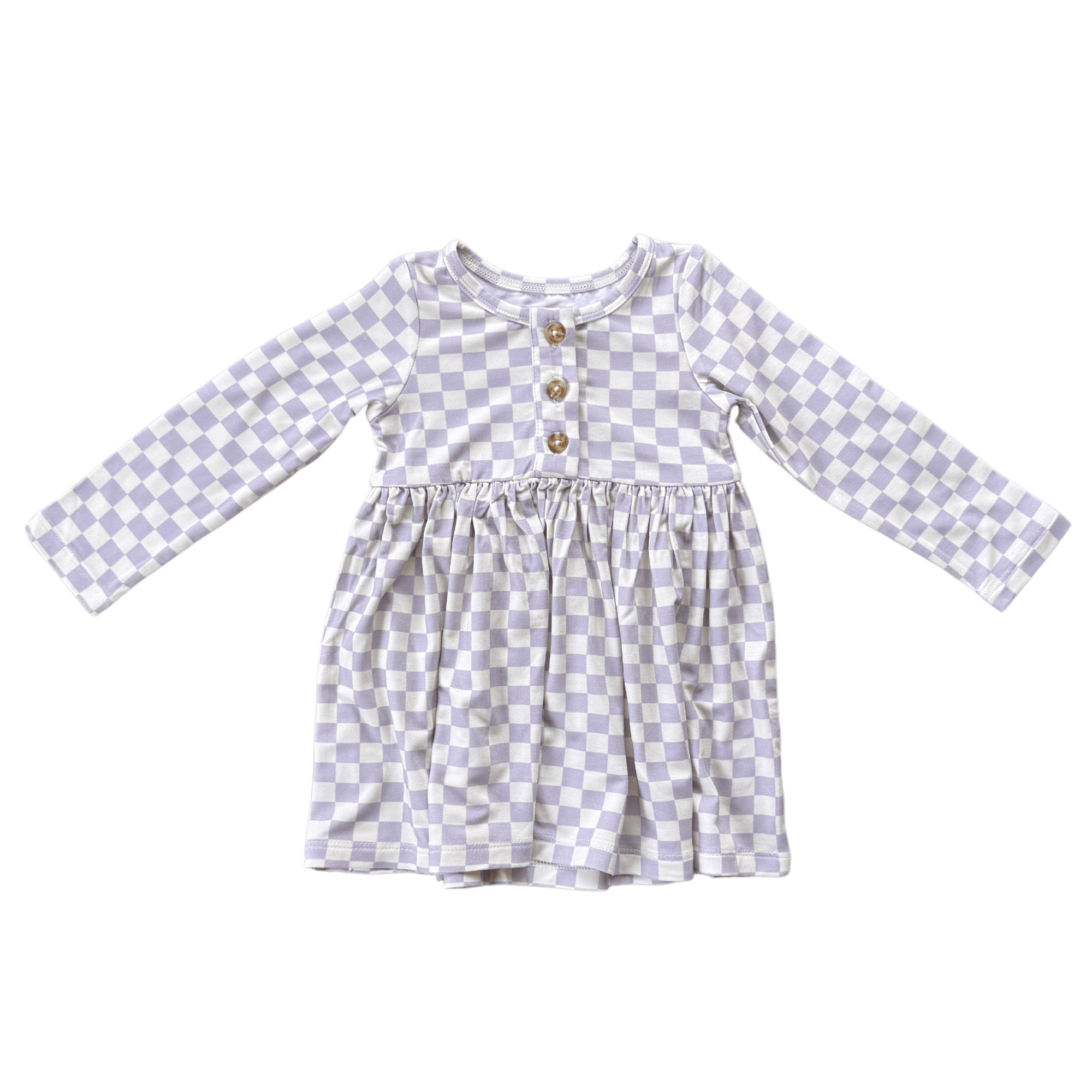 Girl's Long Sleeve Henley Dress
