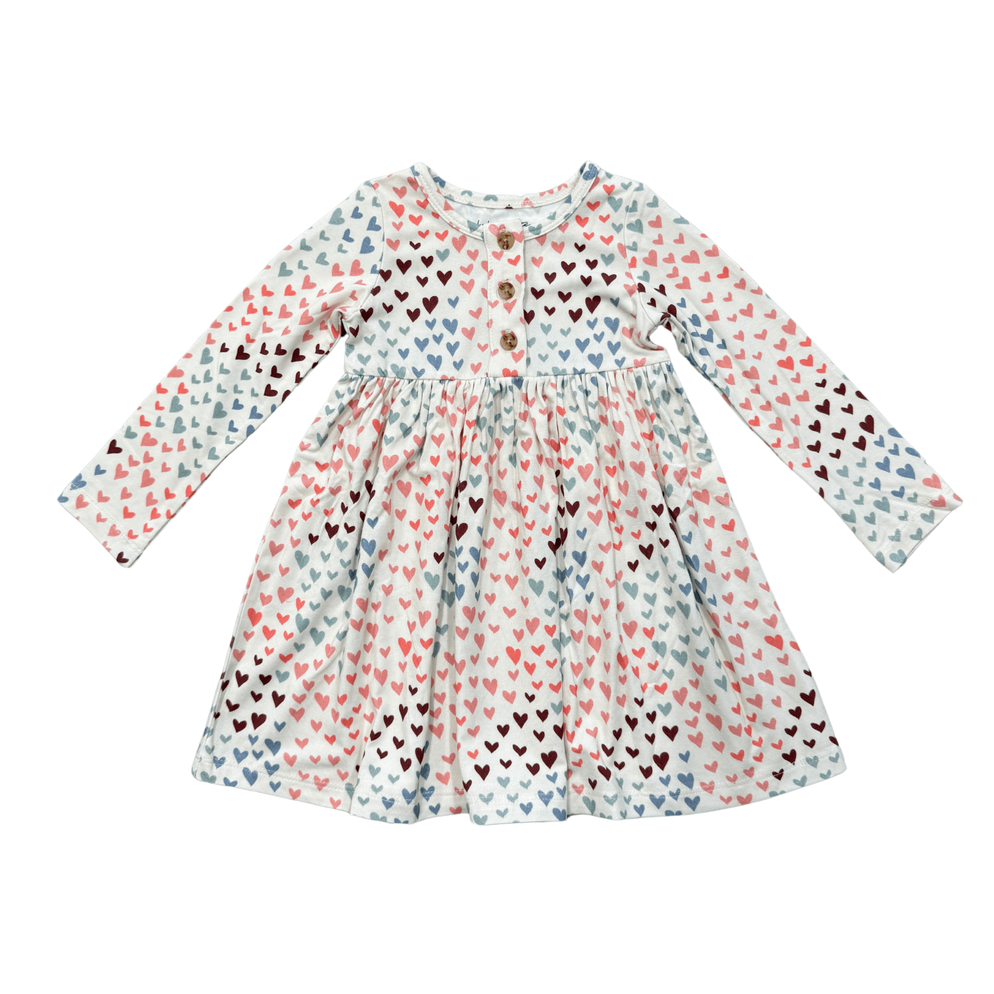Girl's Long Sleeve Henley Dress