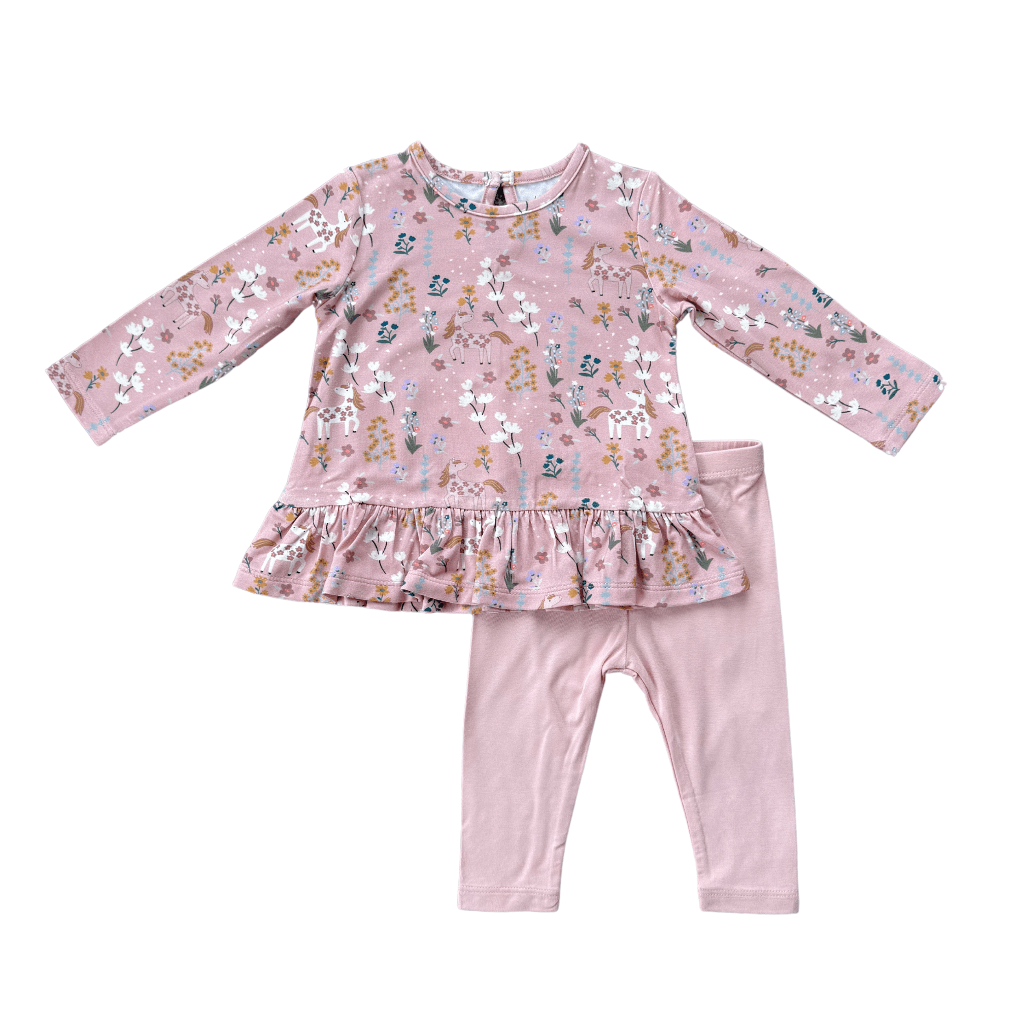 Girl's Long Sleeve Peplum Set