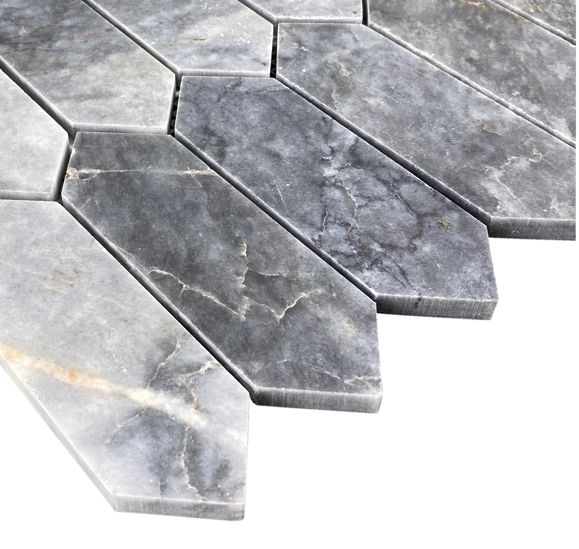 Luna Sky Marble Strada on 12" x 12" Mesh Mosaic Tile - Belair Collection