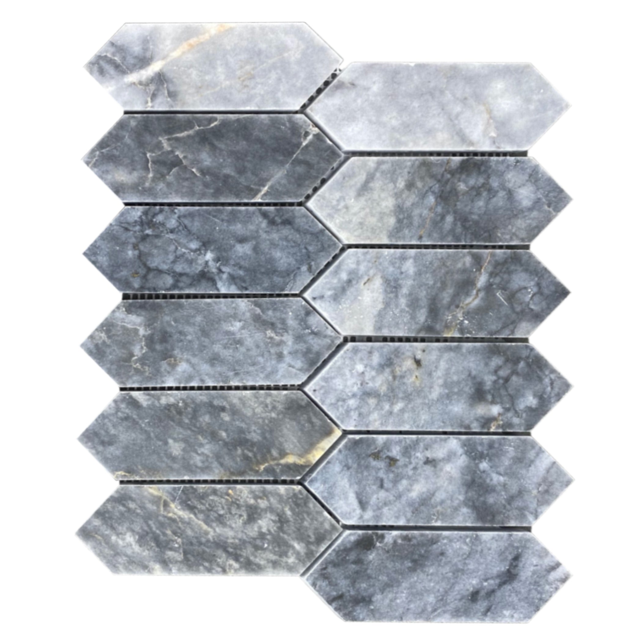 Luna Sky Marble Strada on 12" x 12" Mesh Mosaic Tile - Belair Collection
