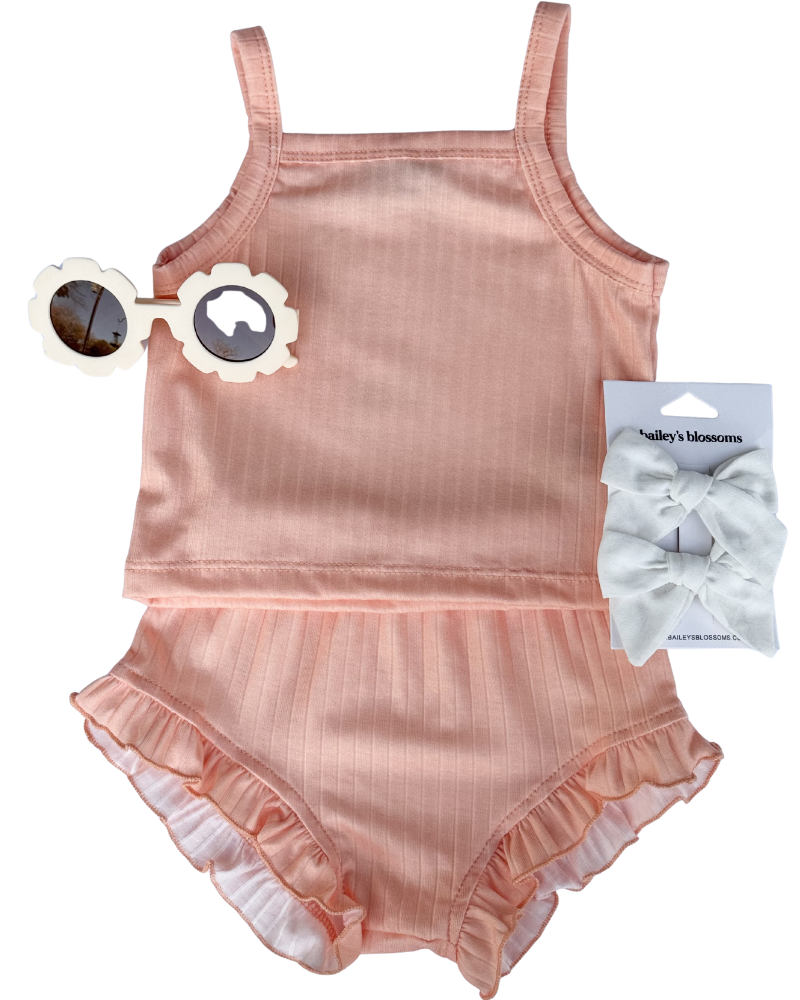 Luna Top & Bloomer Set - Apricot Sand
