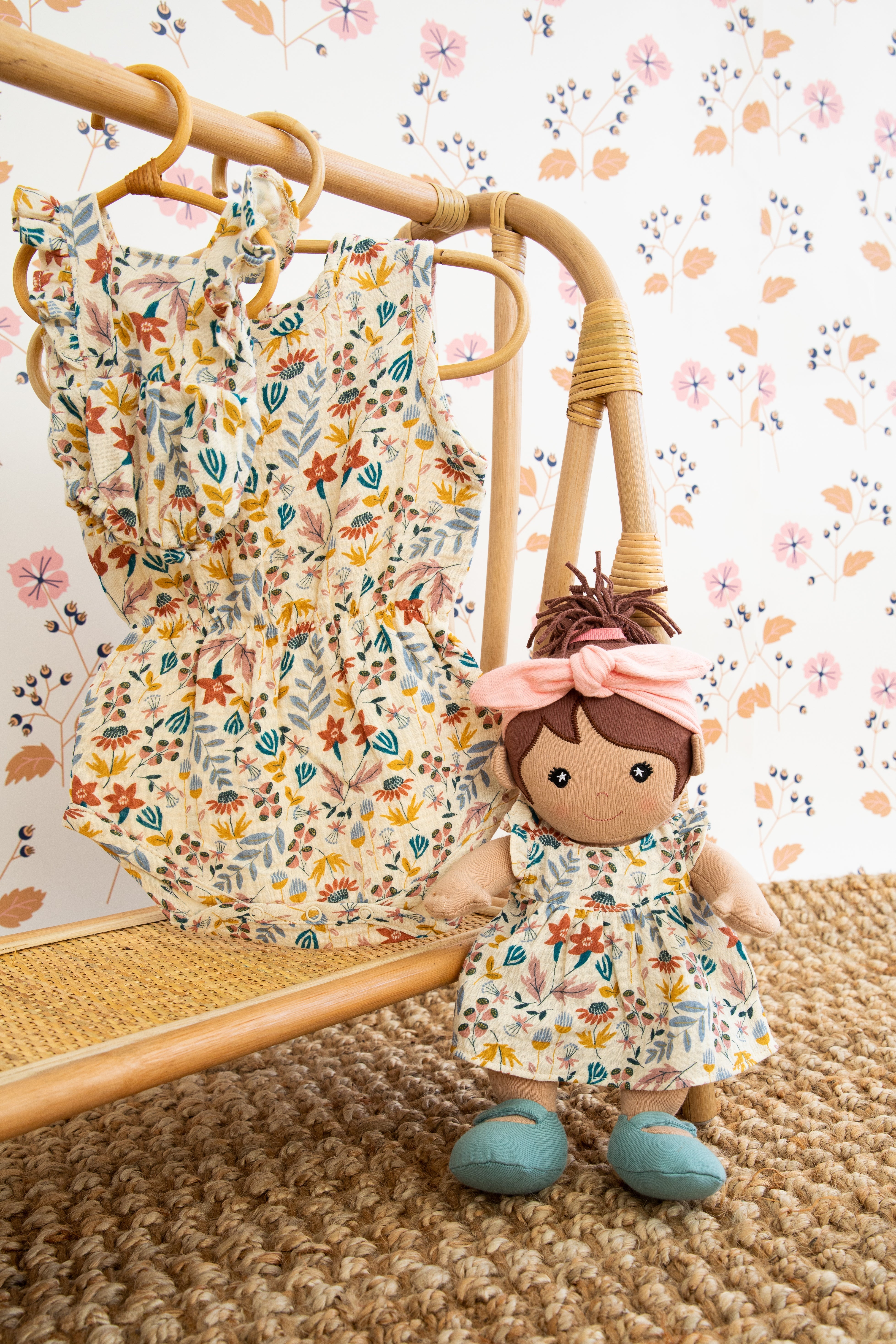 Doll Dress - Earthtone Floral