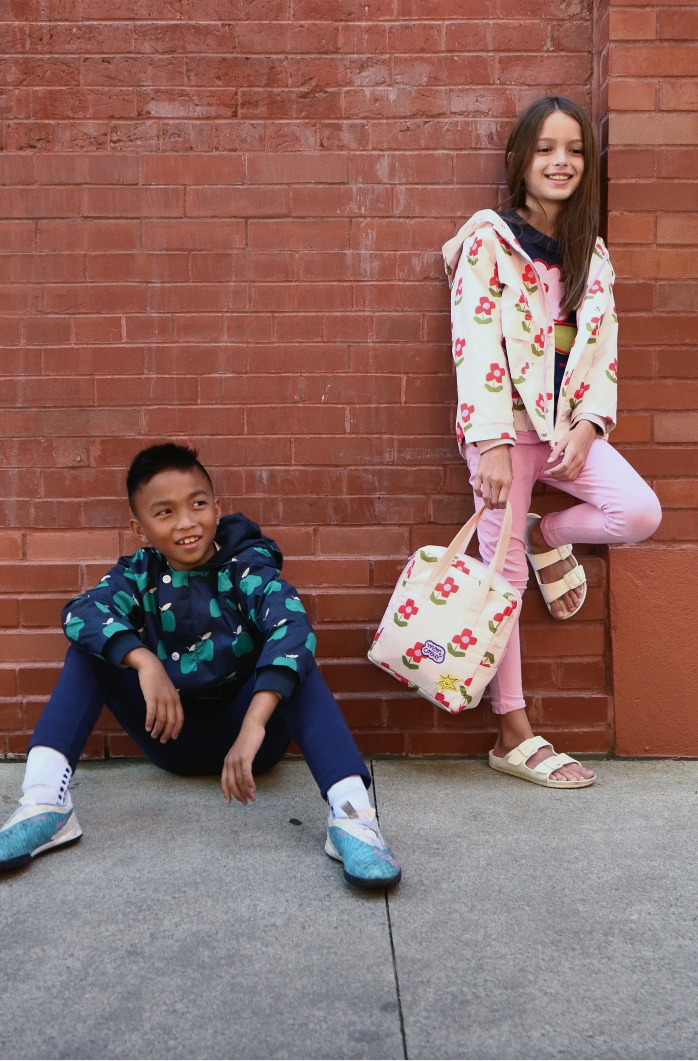 Recycled Fabric Flower Kid Raincoat