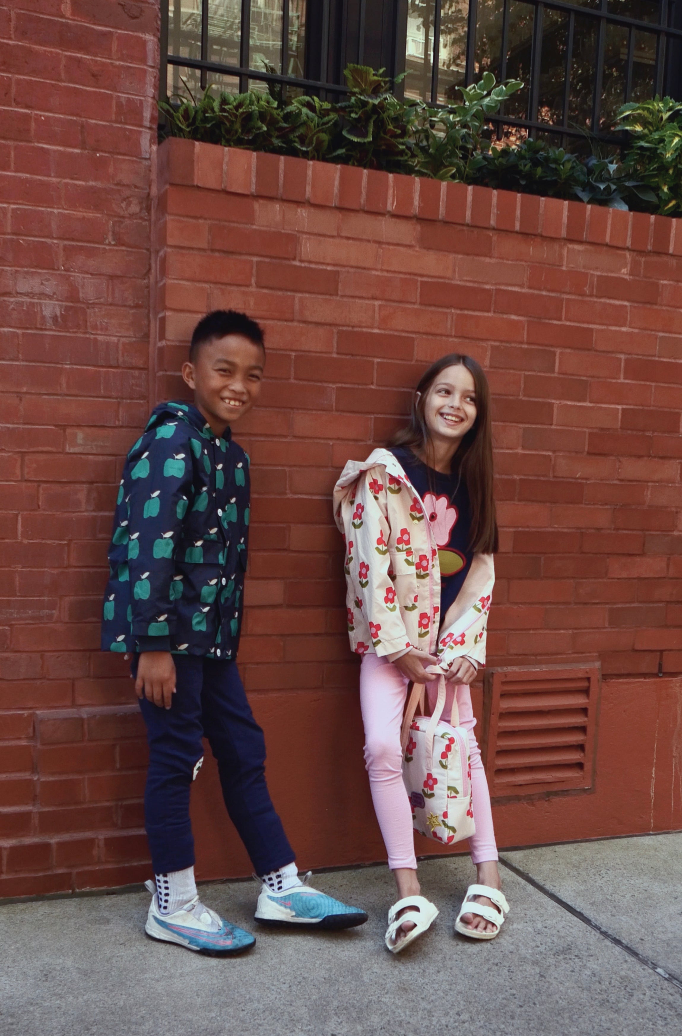 Recycled Fabric Flower Kid Raincoat