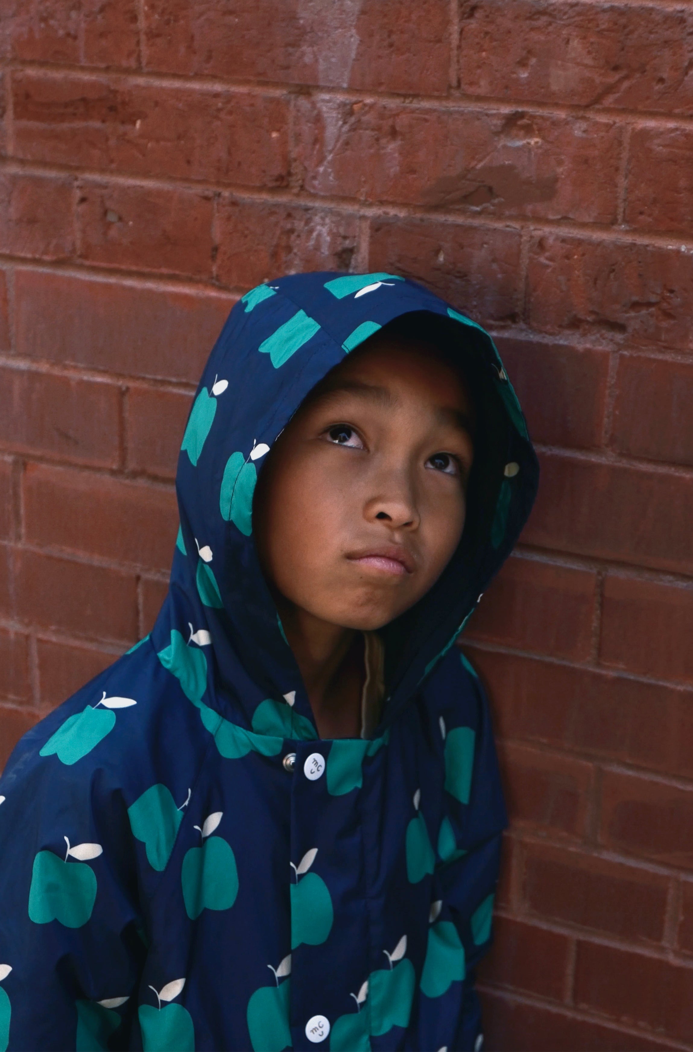 Recycled Fabric Apple Kid Raincoat