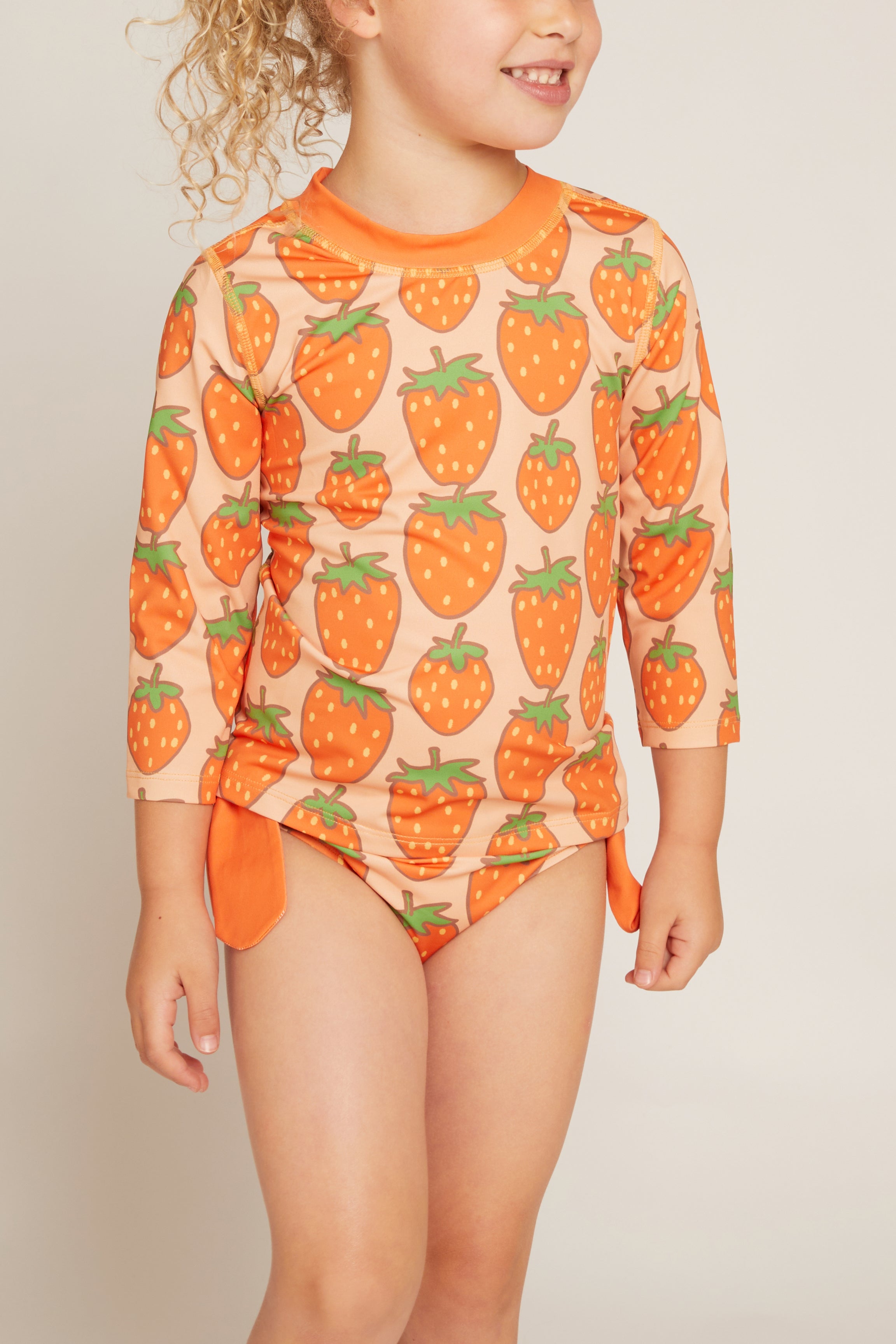Strawberry Rashguard Bikini Set