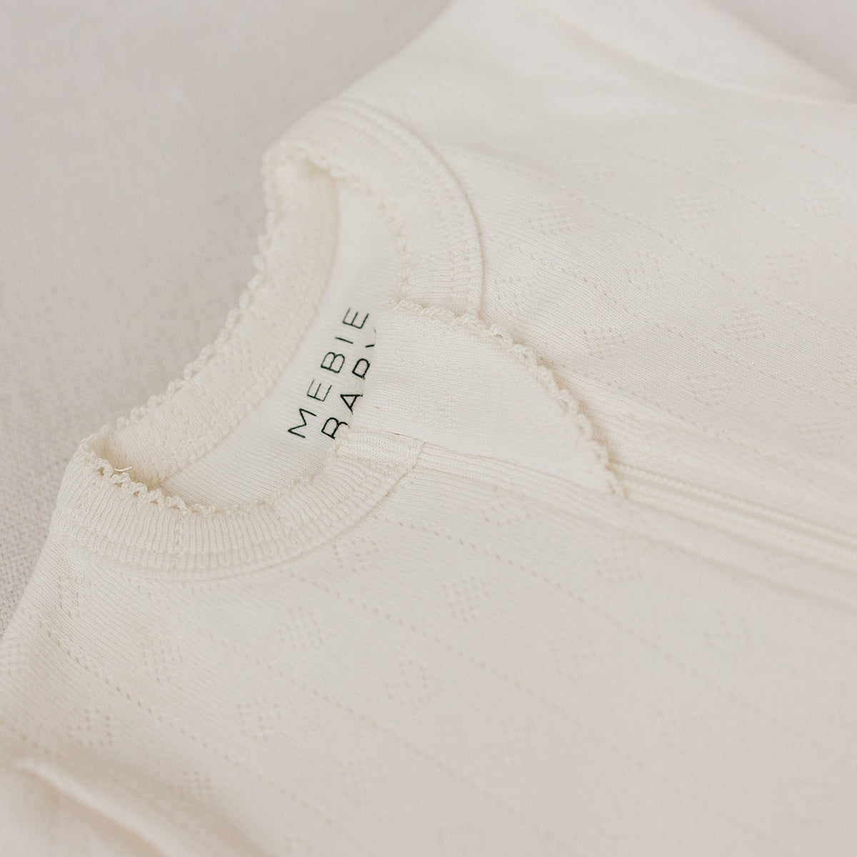 Cream Pointelle Cotton Zipper
