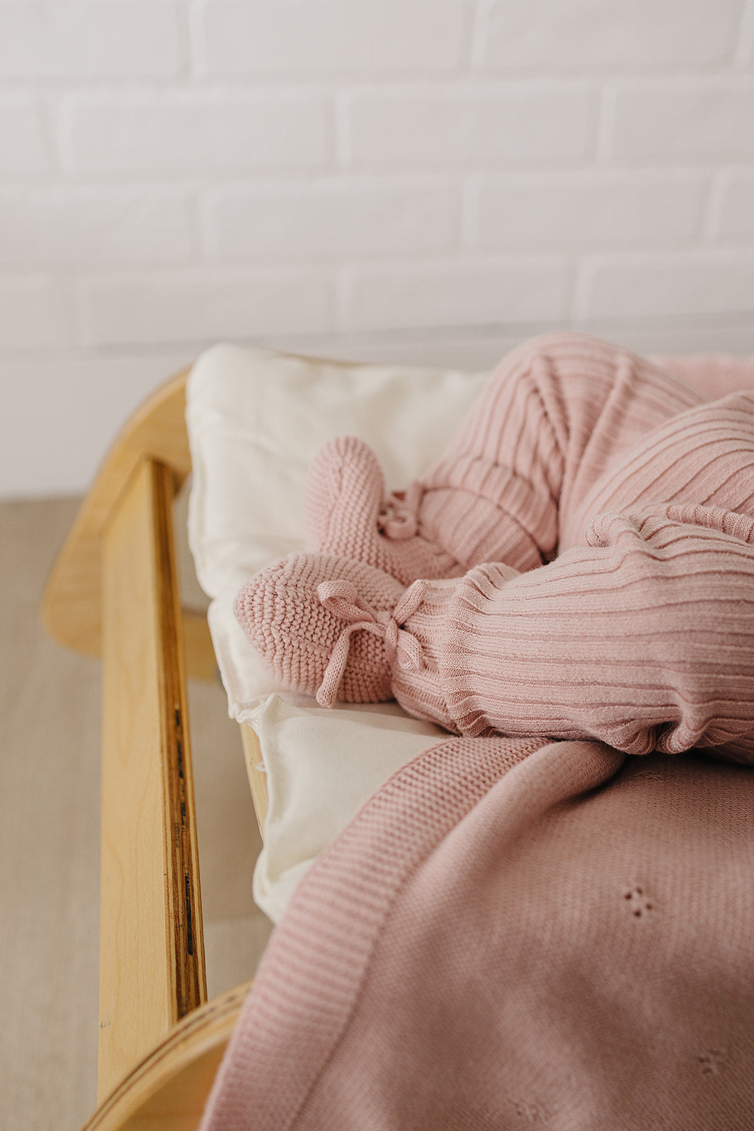 Blush Pink Knit Booties