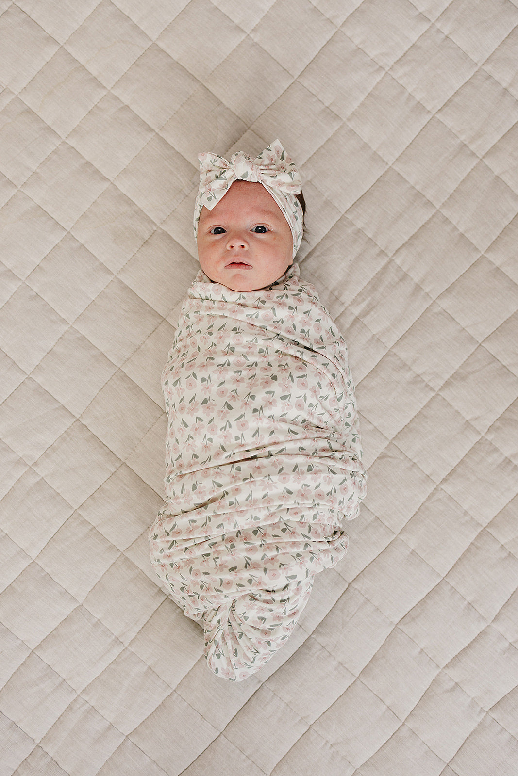Pink Petal Floral Bamboo Stretch Swaddle