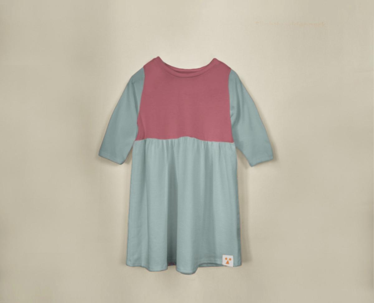 Two-Tone Organic Cotton Jersey Dress - Wilshire