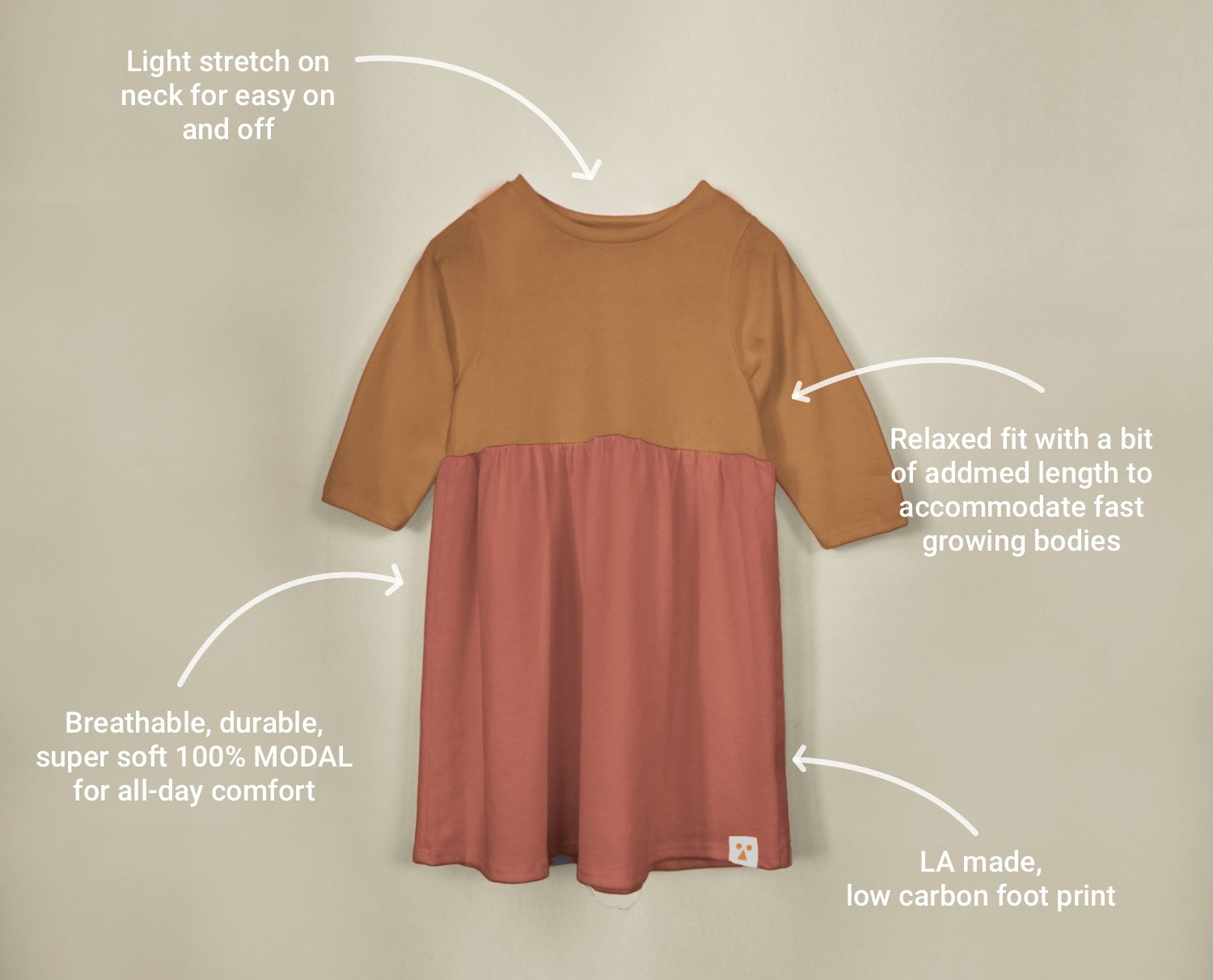 Two-Tone Organic Cotton Jersey Dress - Manza