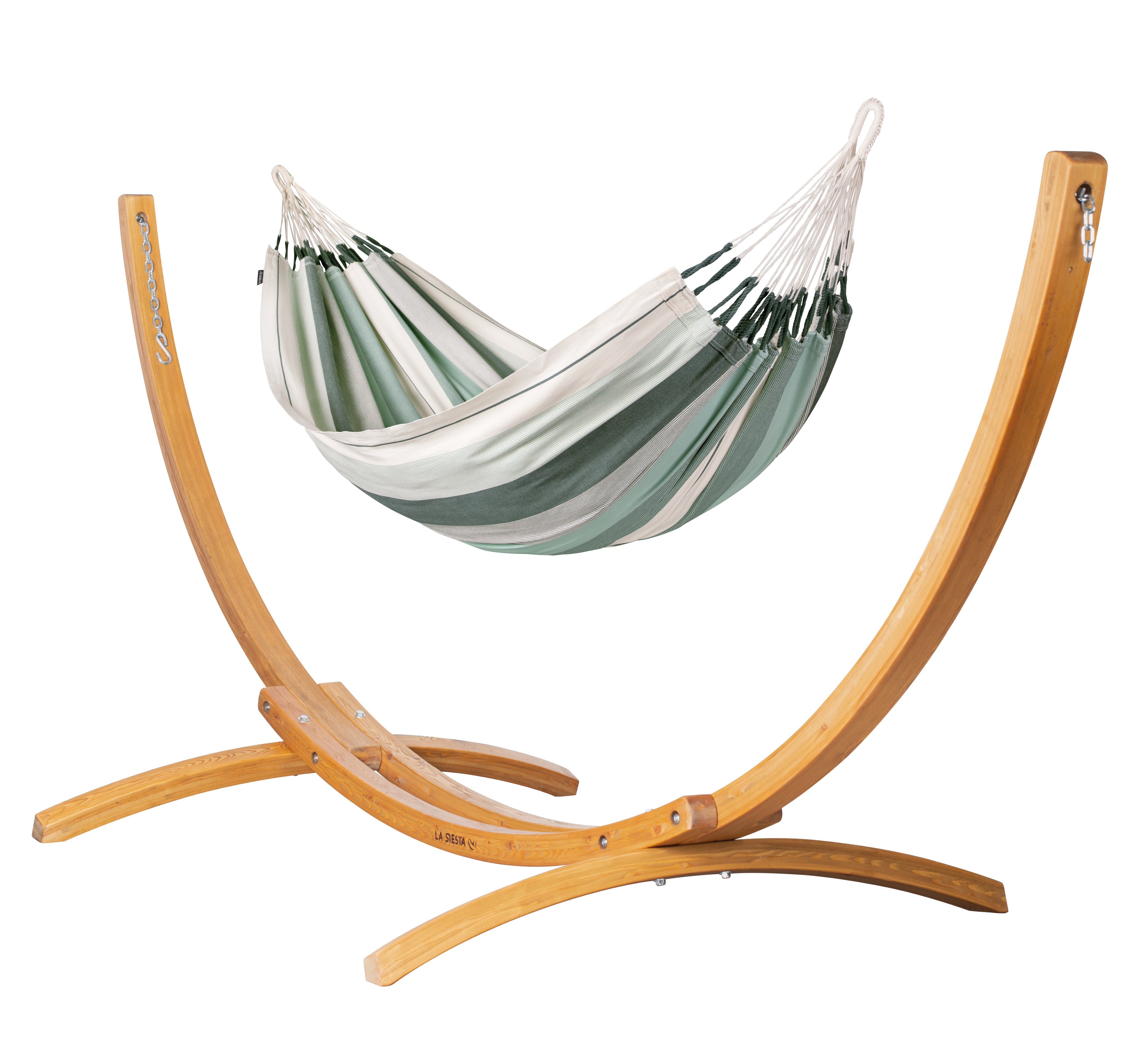 Elipso Organic Olive - Organic Cotton Double Hammock with FSC® certified Larch Stand