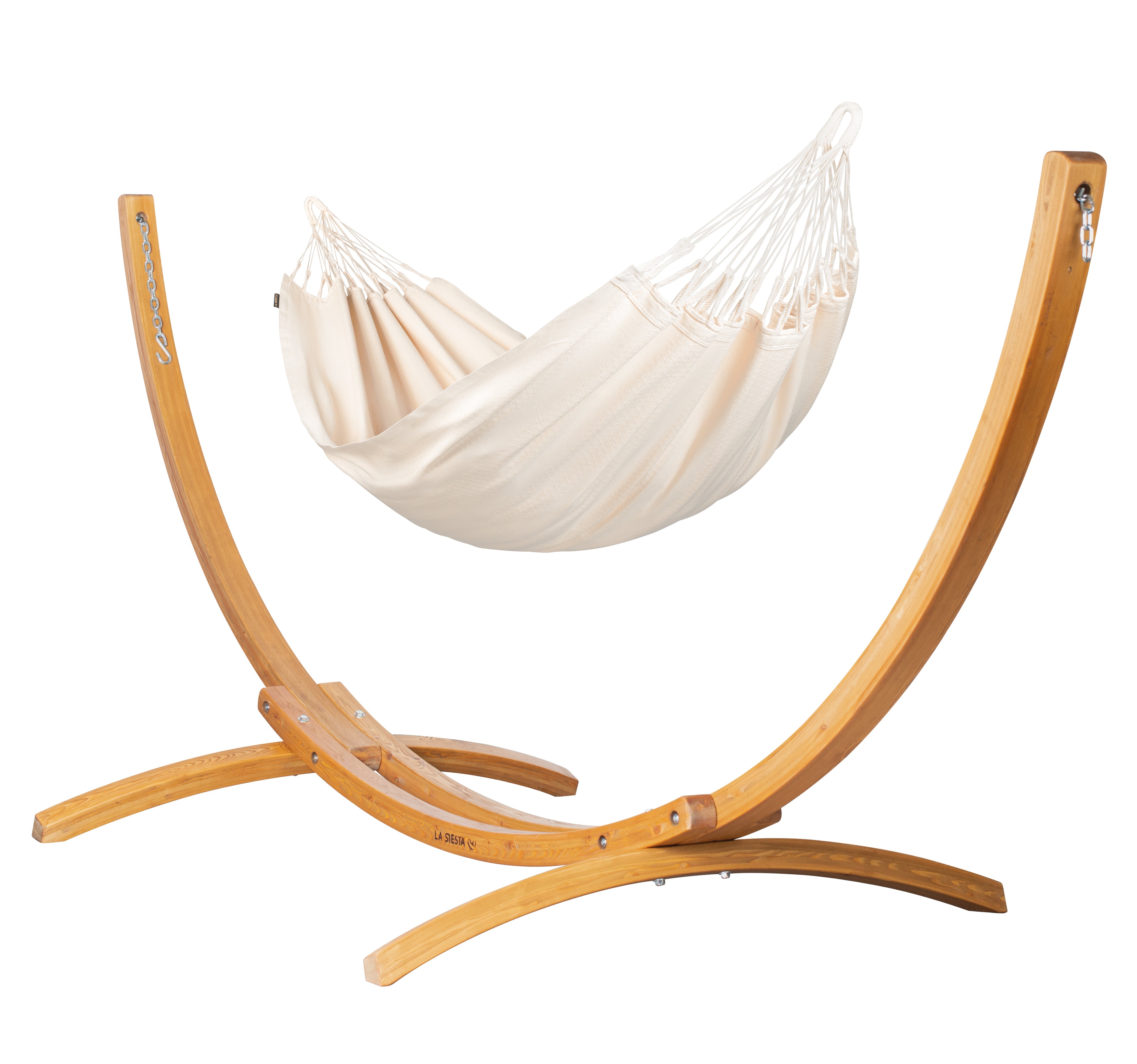 Elipso Organic Latte - Organic Cotton Kingsize Hammock with FSC® certified Larch Stand
