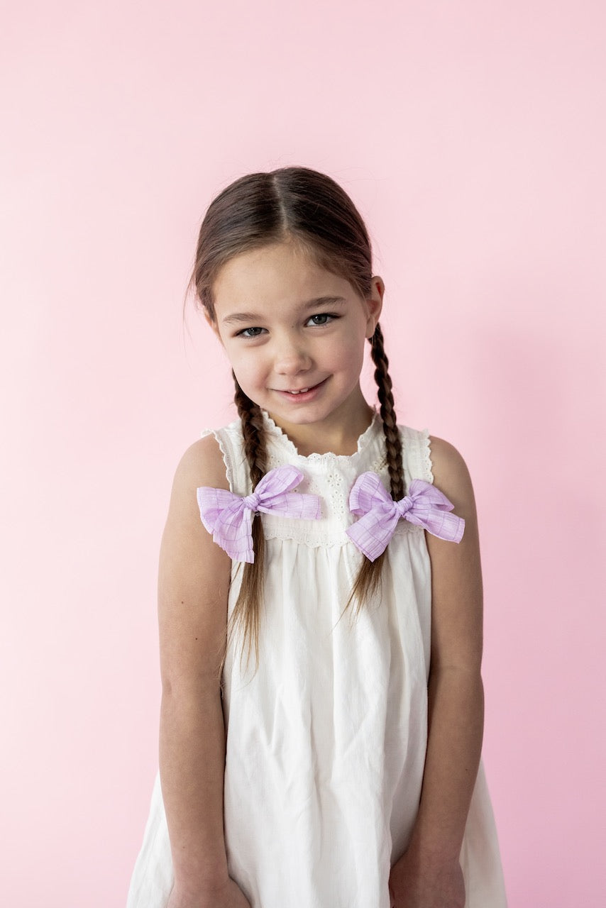 Pastel Purple | Pigtail Set - Ribbon Bow