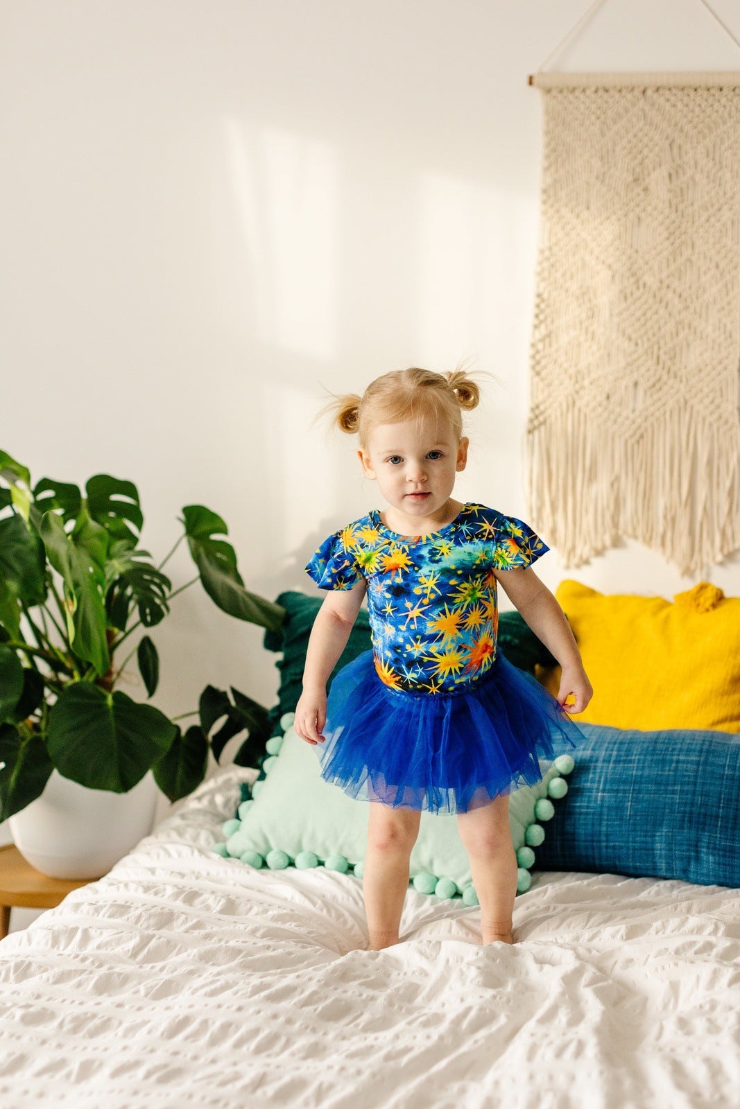 Starry Starry Night Ruffle Cap Sleeve Party Leotard Dress