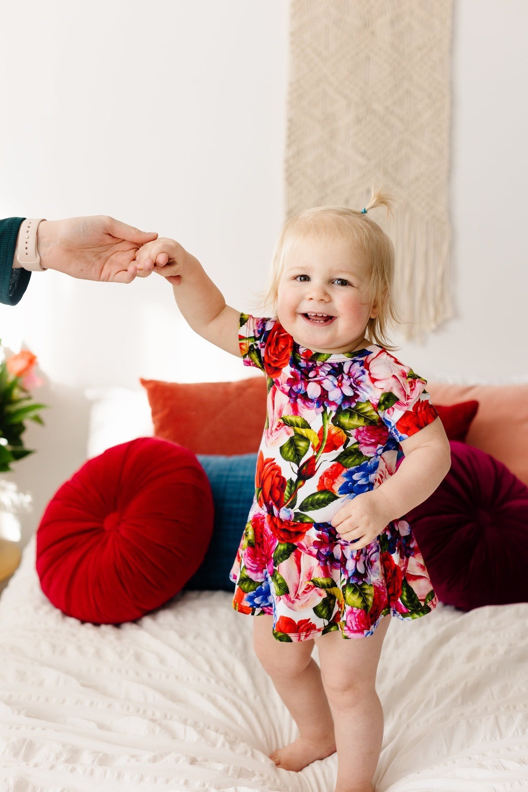 Hydrangea Rose Short Sleeve Leotard Dress