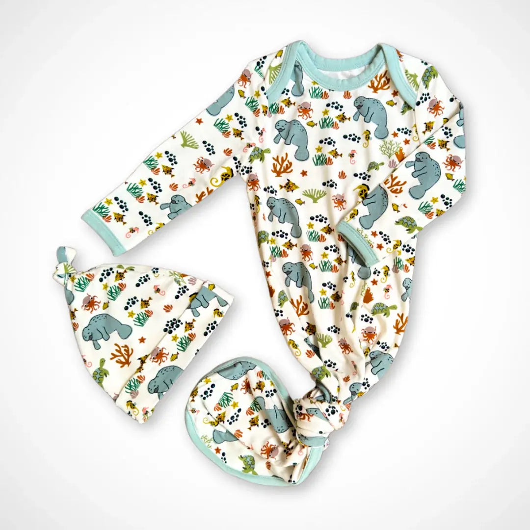 Manatee Newborn Bamboo Gown