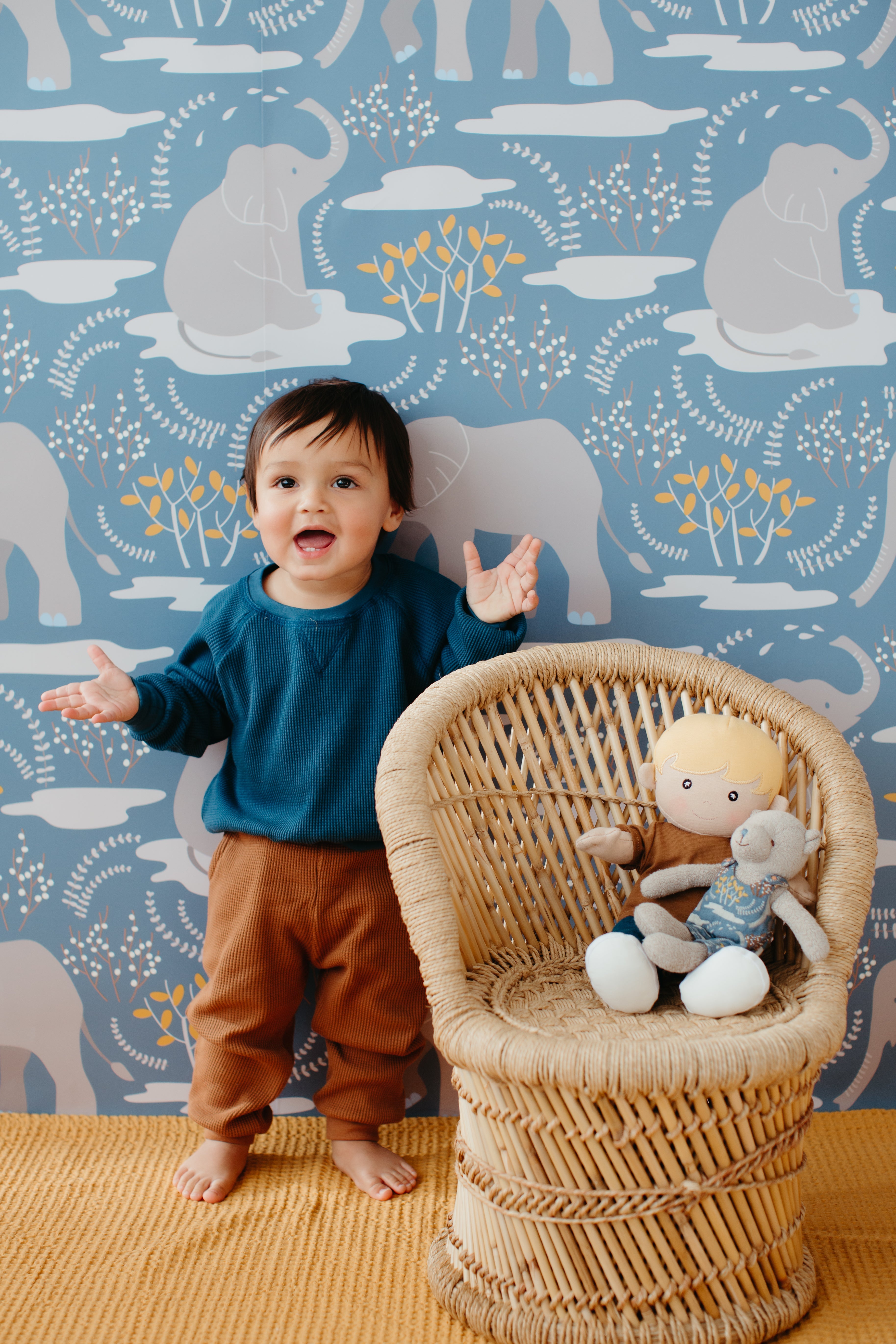 Waffle Crewneck Sweatshirt - Marine