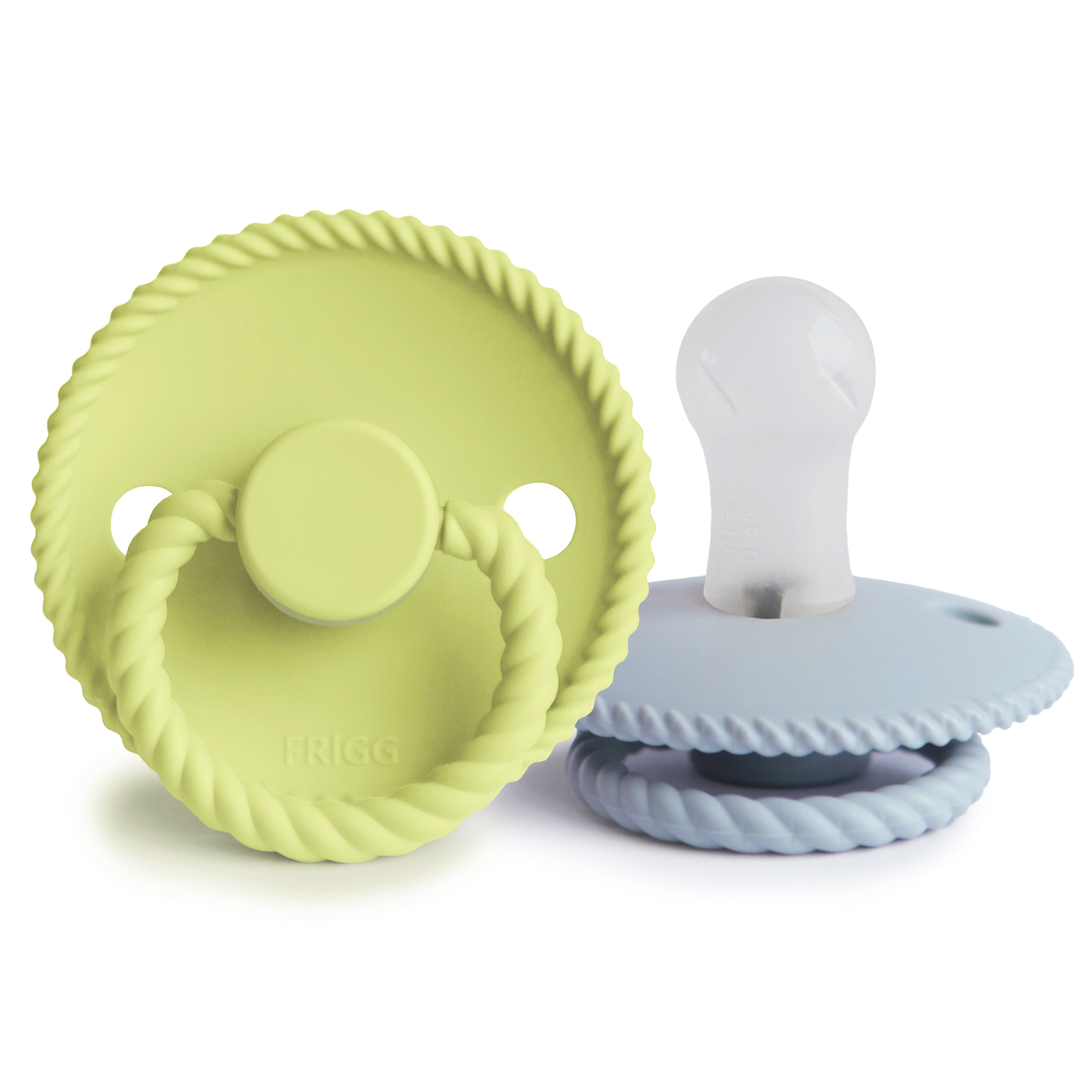 FRIGG Rope Silicone Pacifier 2-Pack FRIGG PACIFIERS Mushie Green Tea/Powder Blue 0-6 months 