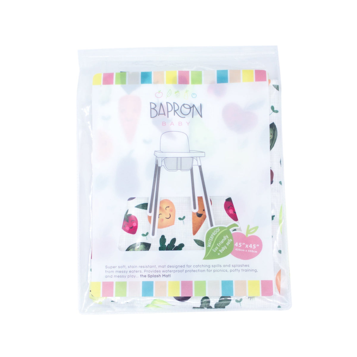 Market Fresh Produce Splash Mat - A Waterproof Catch-All for Highchair Spills and More!