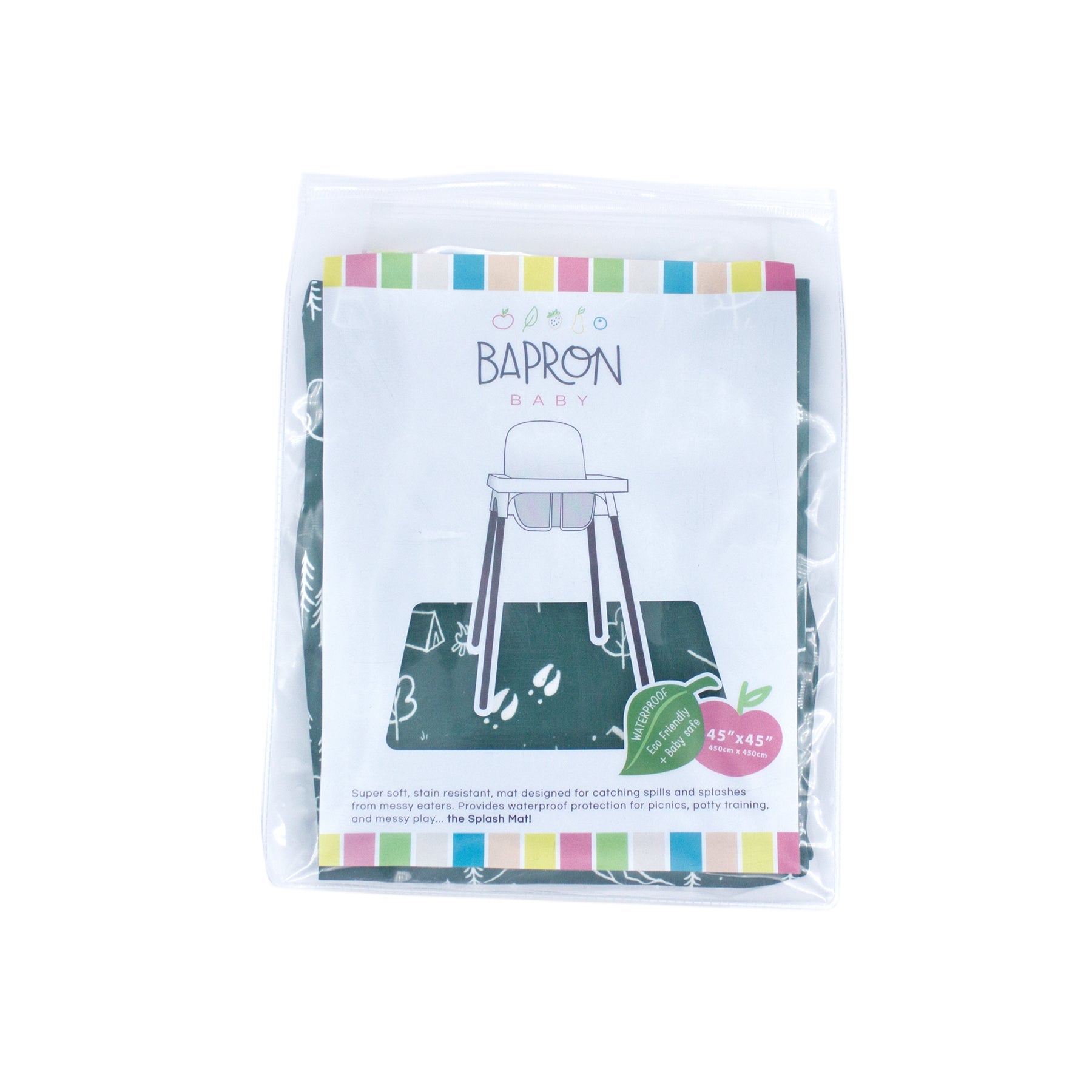 Pine Forest Splash Mat - A Waterproof Catch-All for Highchair Spills and More!  BapronBaby   