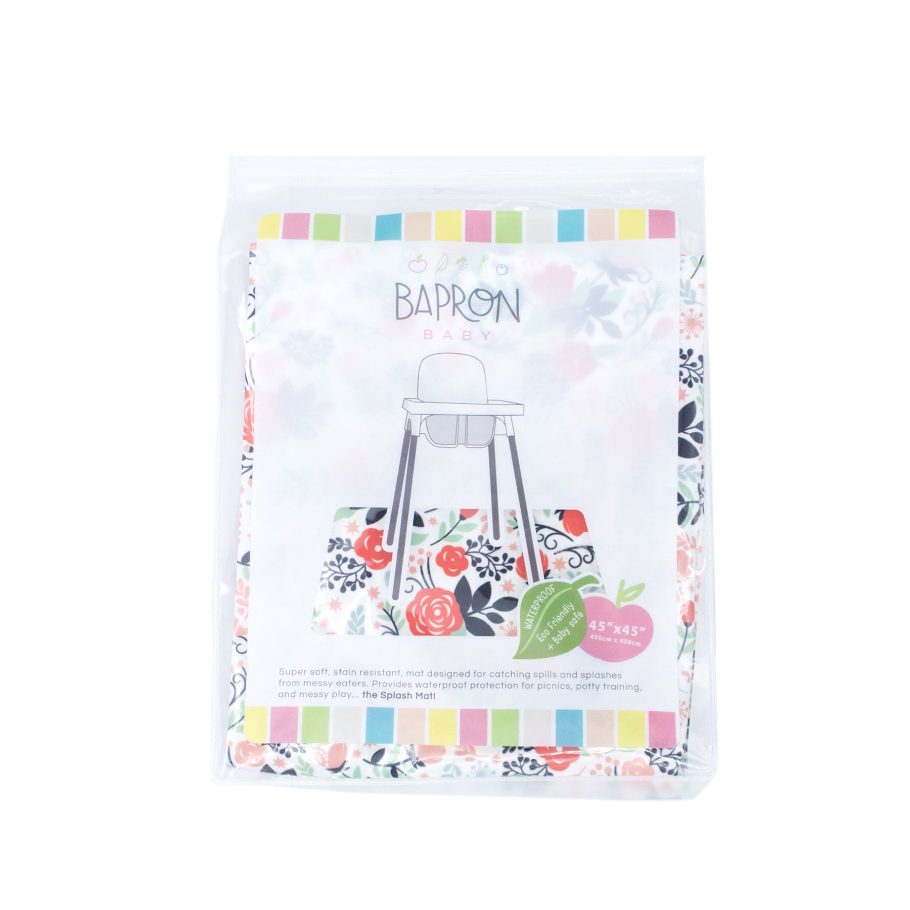 Vintage Rose Splash Mat - A Waterproof Catch-All for Highchair Spills and More!  BapronBaby   