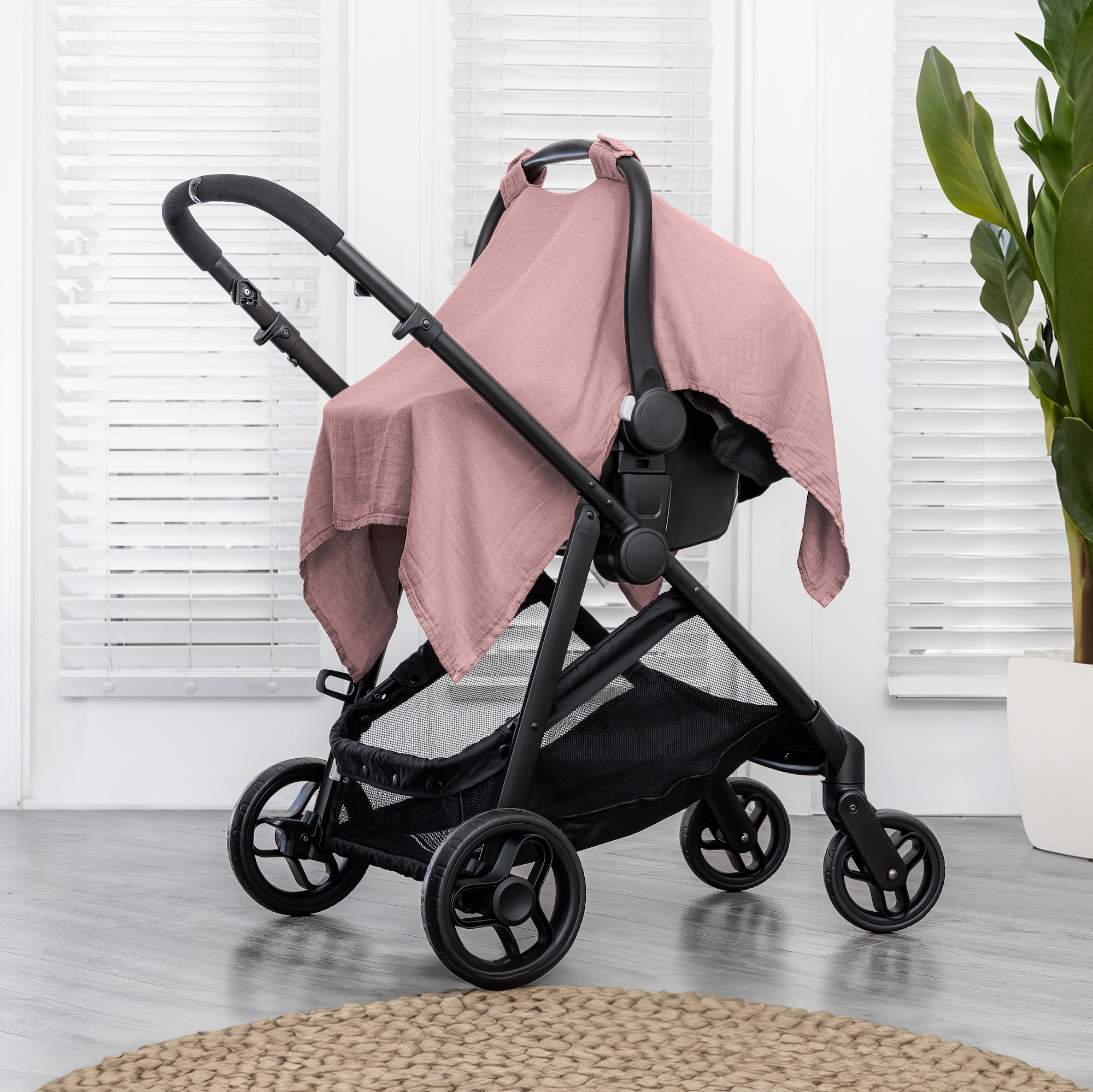 Baby Car Seat Cover in Mauve