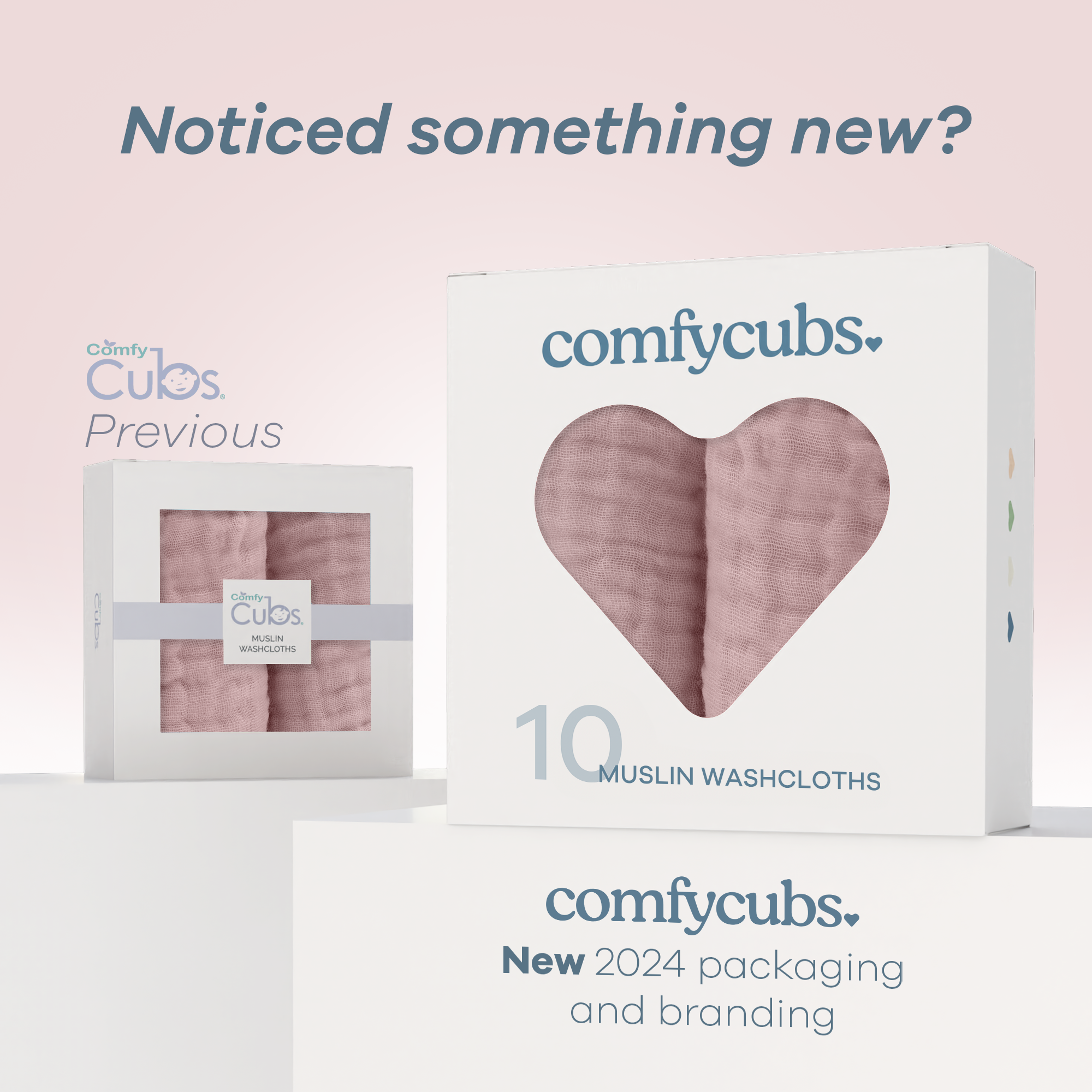 Muslin Washcloths by Comfy Cubs - Mauve