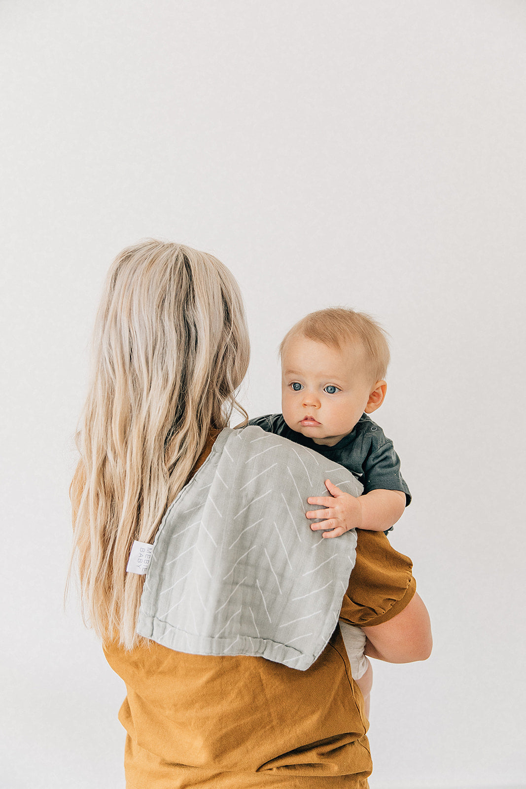 Desert Sage Muslin Burp Cloth  Mebie Baby   