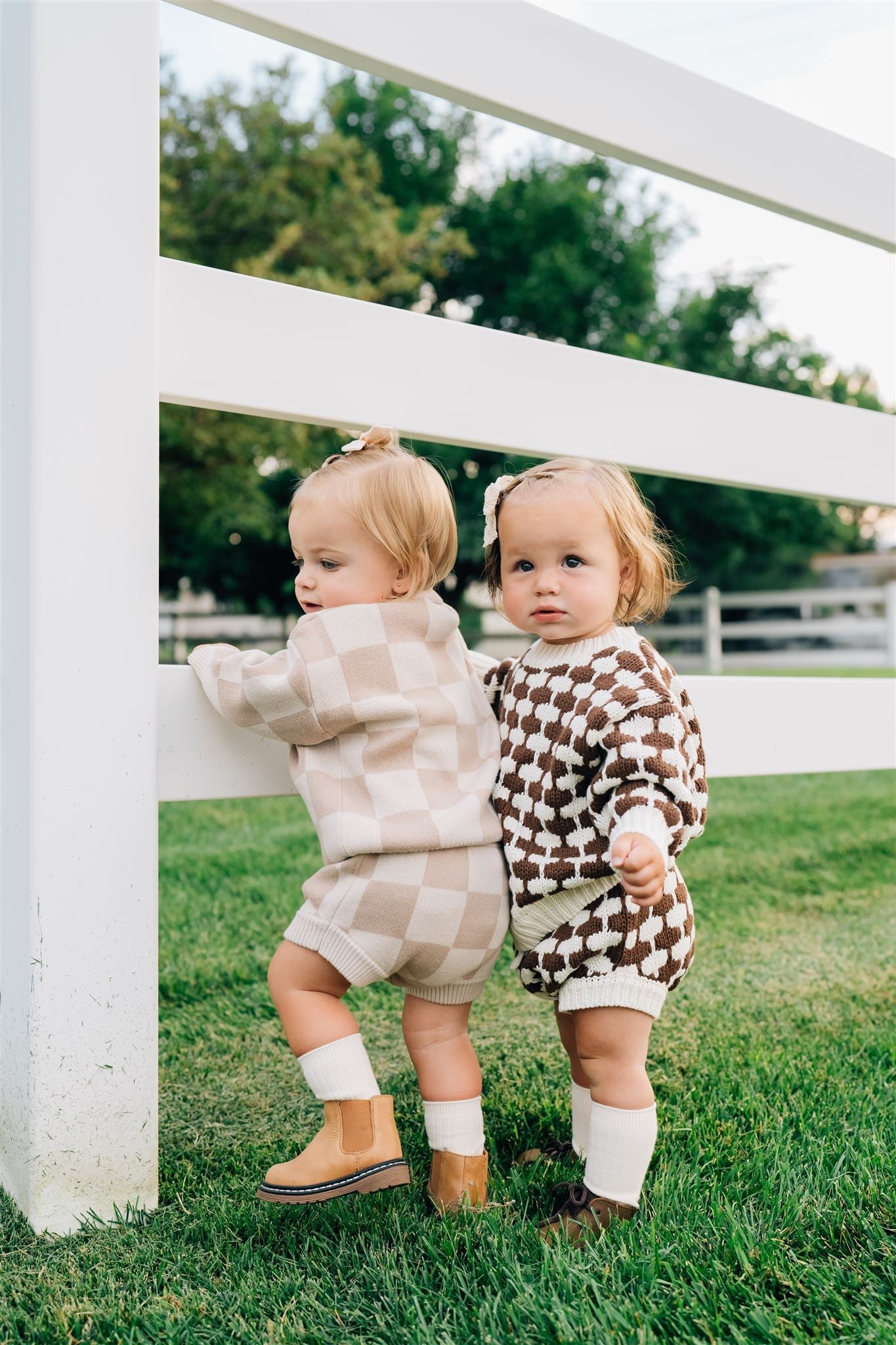 Brown + Cream Knit Sweater  Mebie Baby   