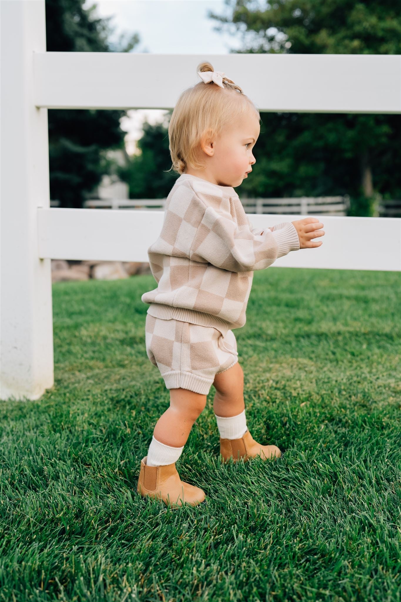 Checkered Knit Bloomers  Mebie Baby   