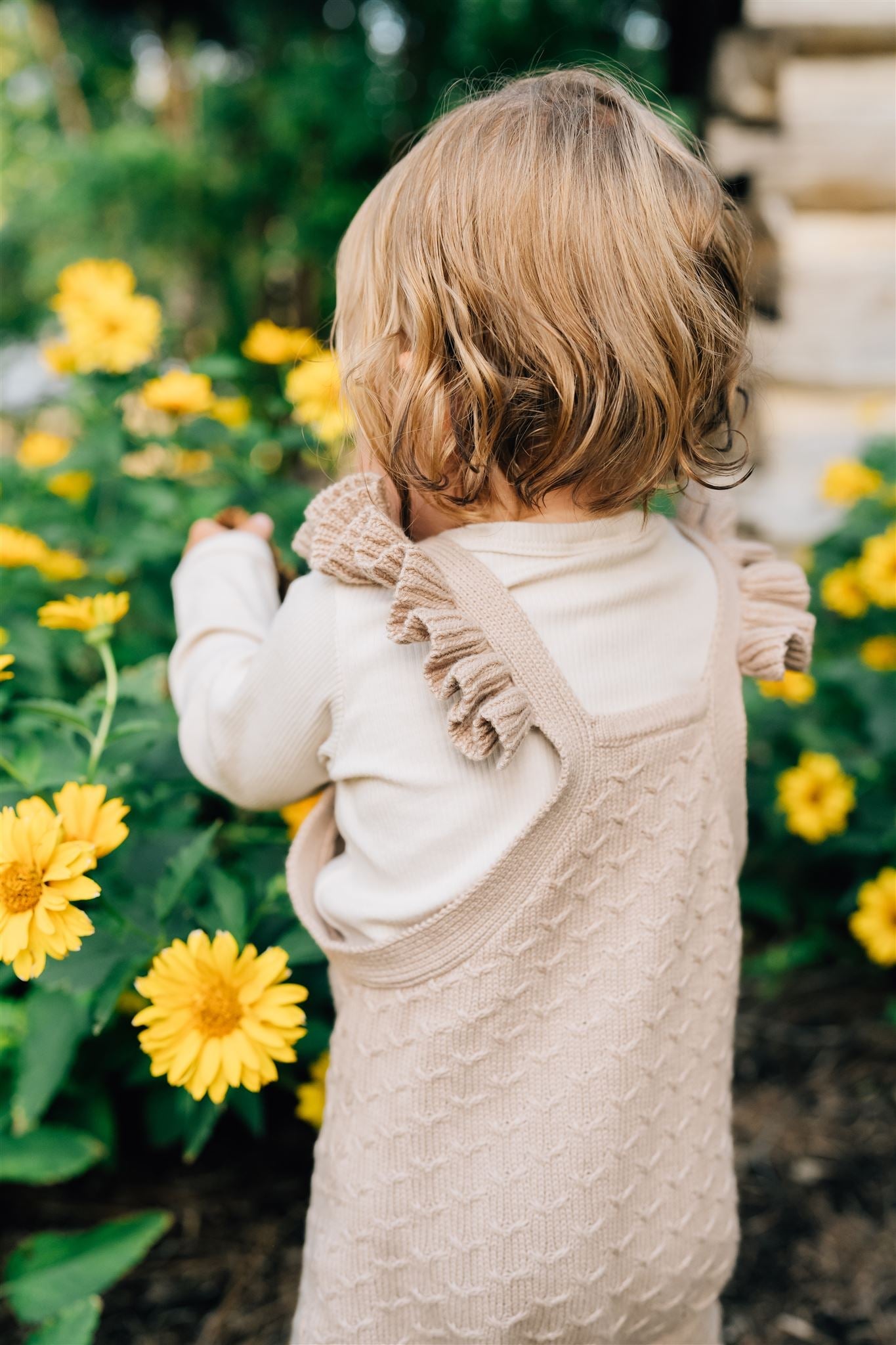 Ruffle Knit Overalls  Mebie Baby   