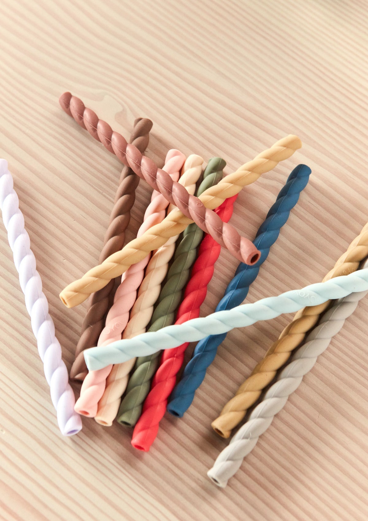 Mellow Silicone Straw Set - Caramel/Blue