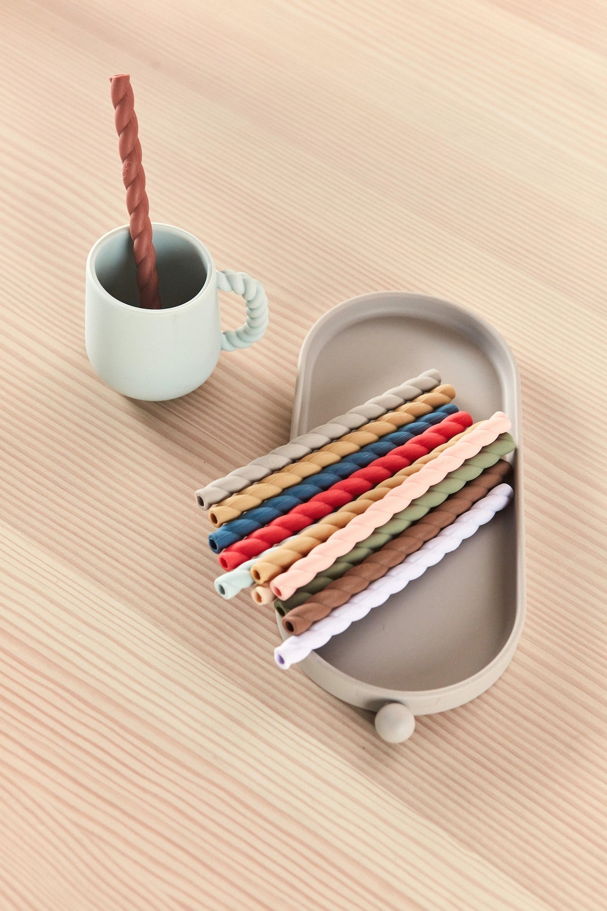Mellow Silicone Straw Set - Cherry Red/Vanilla