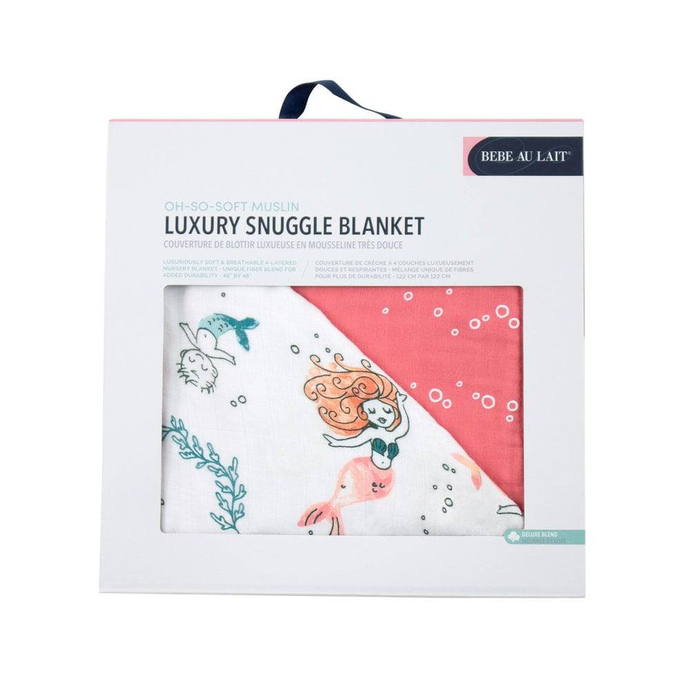 Mermaid + Bubbles Oh So Soft Snuggle Blanket Snuggle Blanket Bebe au Lait   