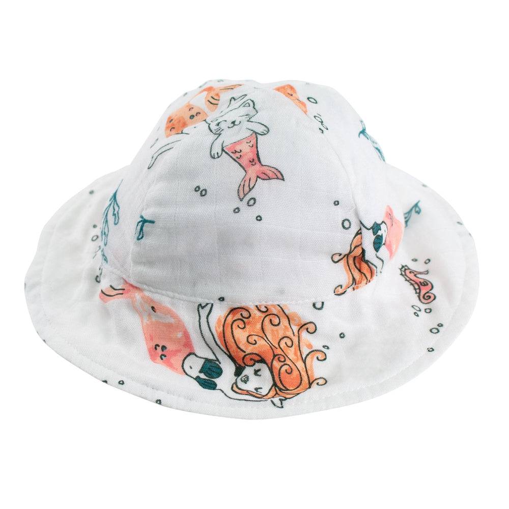 Mermaids Oh So Soft Muslin Sun Hat Sun Hat Bebe au Lait   