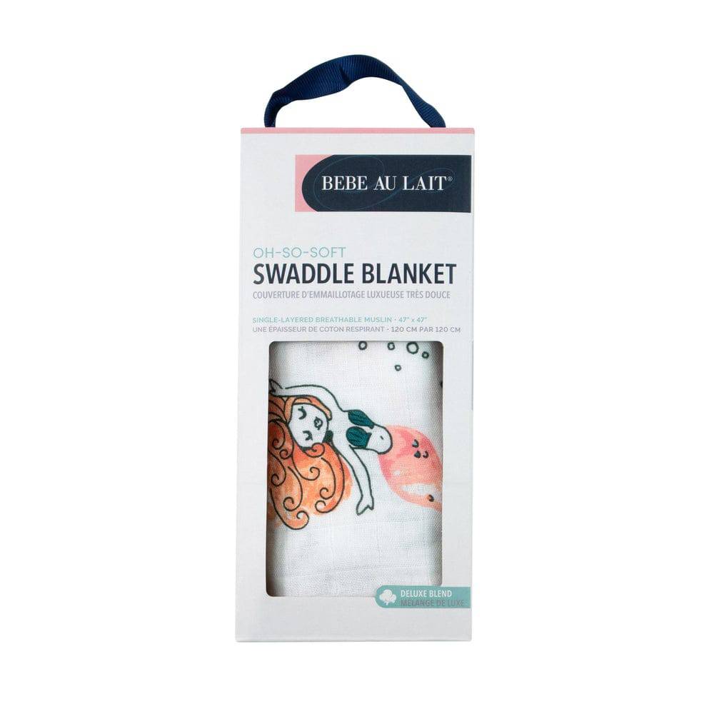 Muslin Single Swaddle Blanket Oh So Soft Mermaid Swaddle Blanket Bebe au Lait   