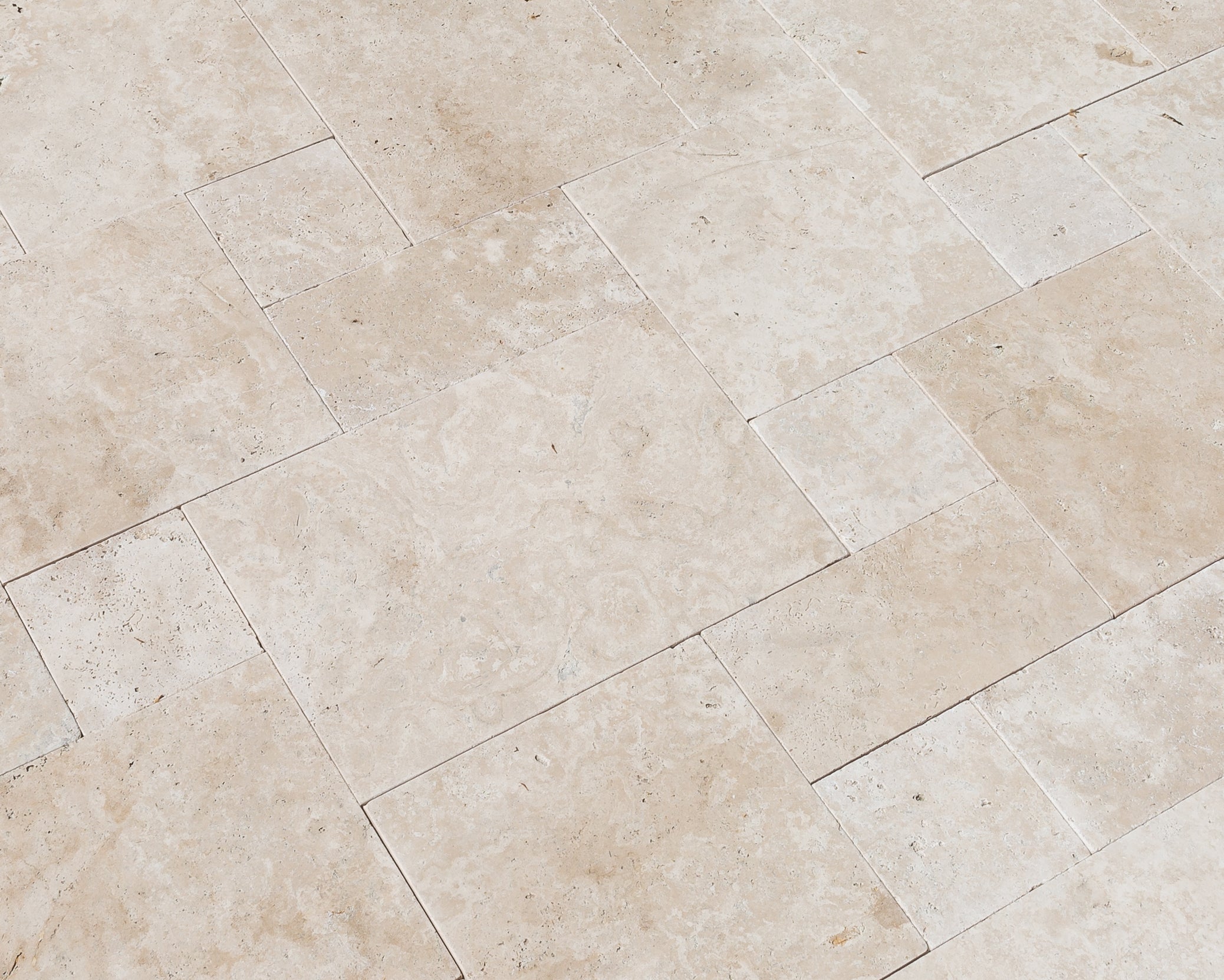 Travertine Miletos Ivory Pattern Tumbled Pavers - Belair Collection