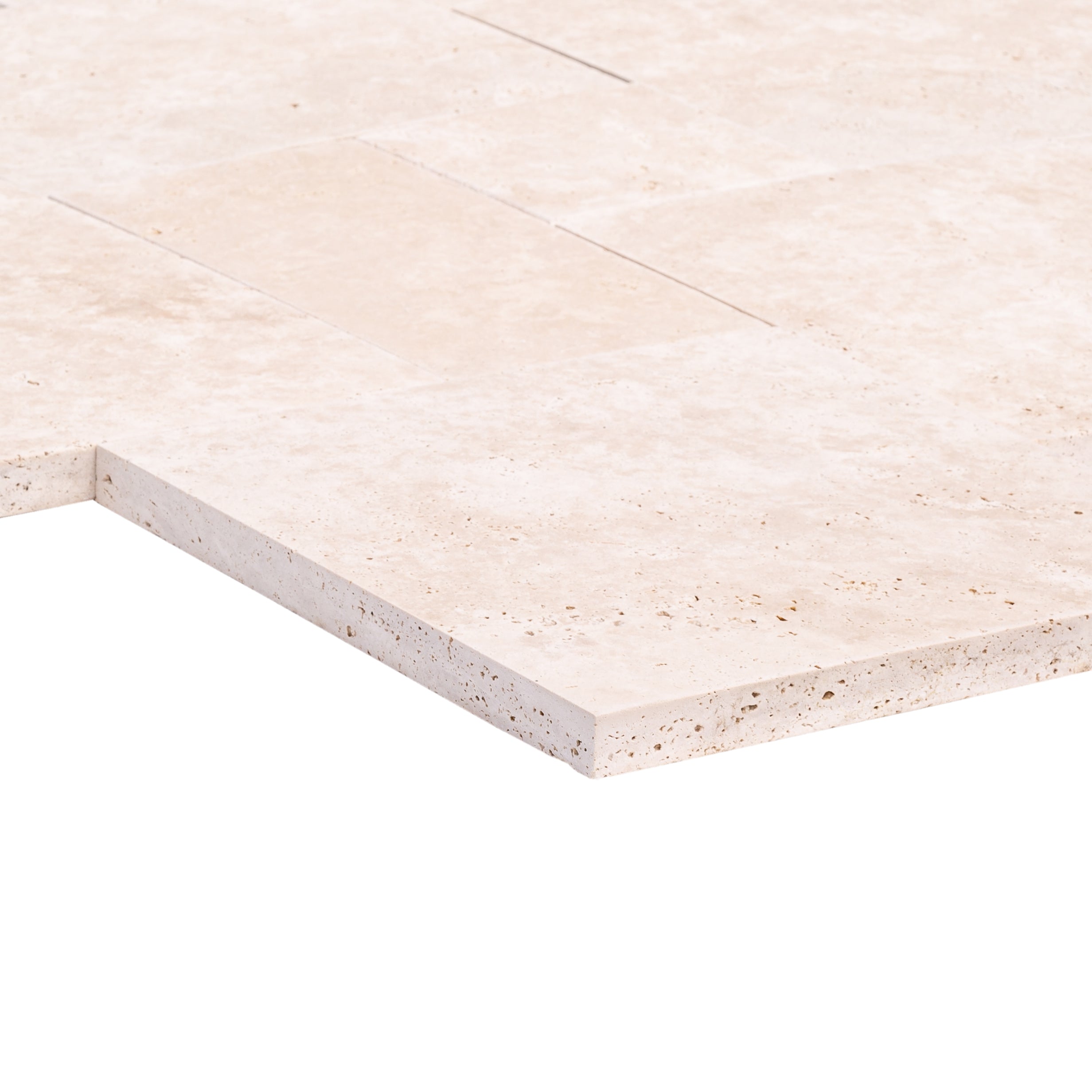 Travertine Miletos Ivory Pattern Tumbled Pavers - Belair Collection