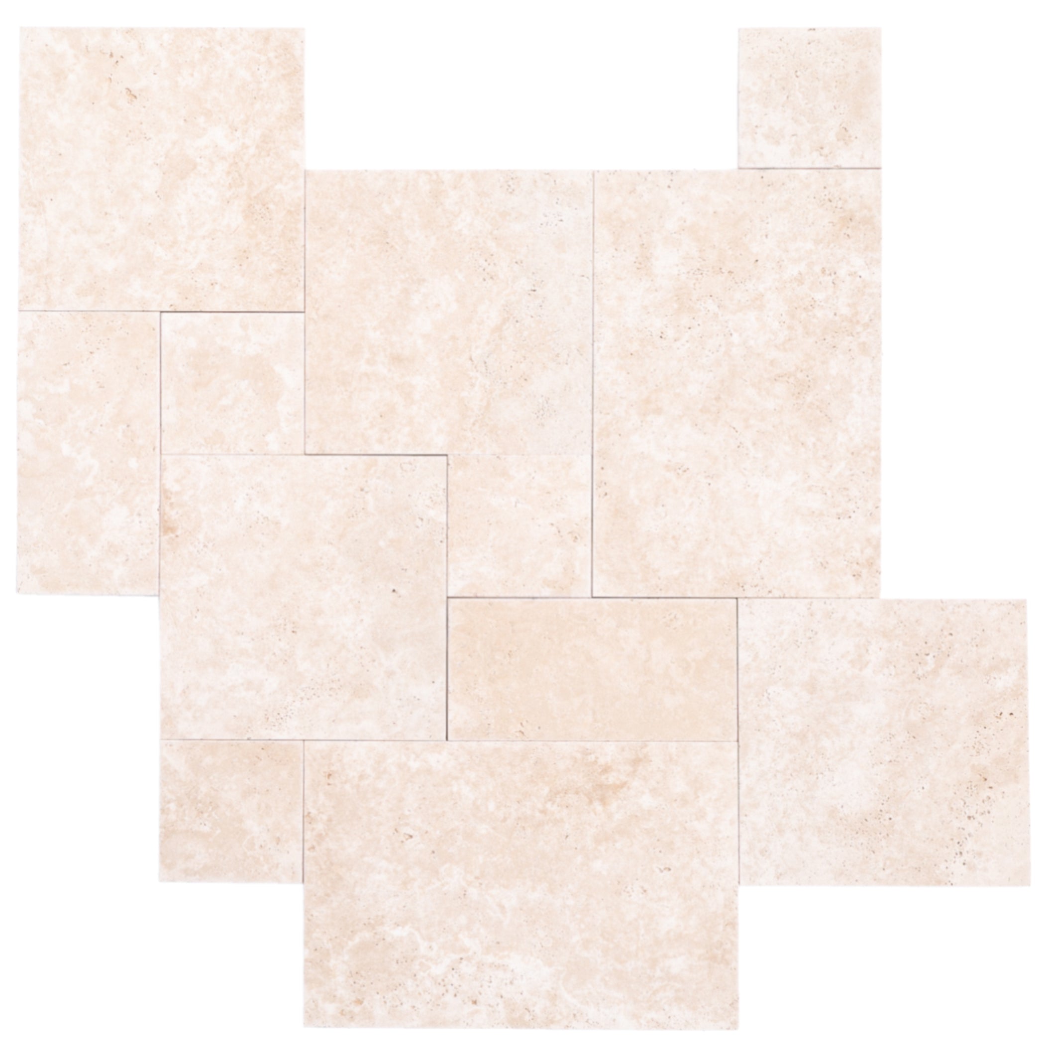 Travertine Miletos Ivory Pattern Tumbled Pavers - Belair Collection