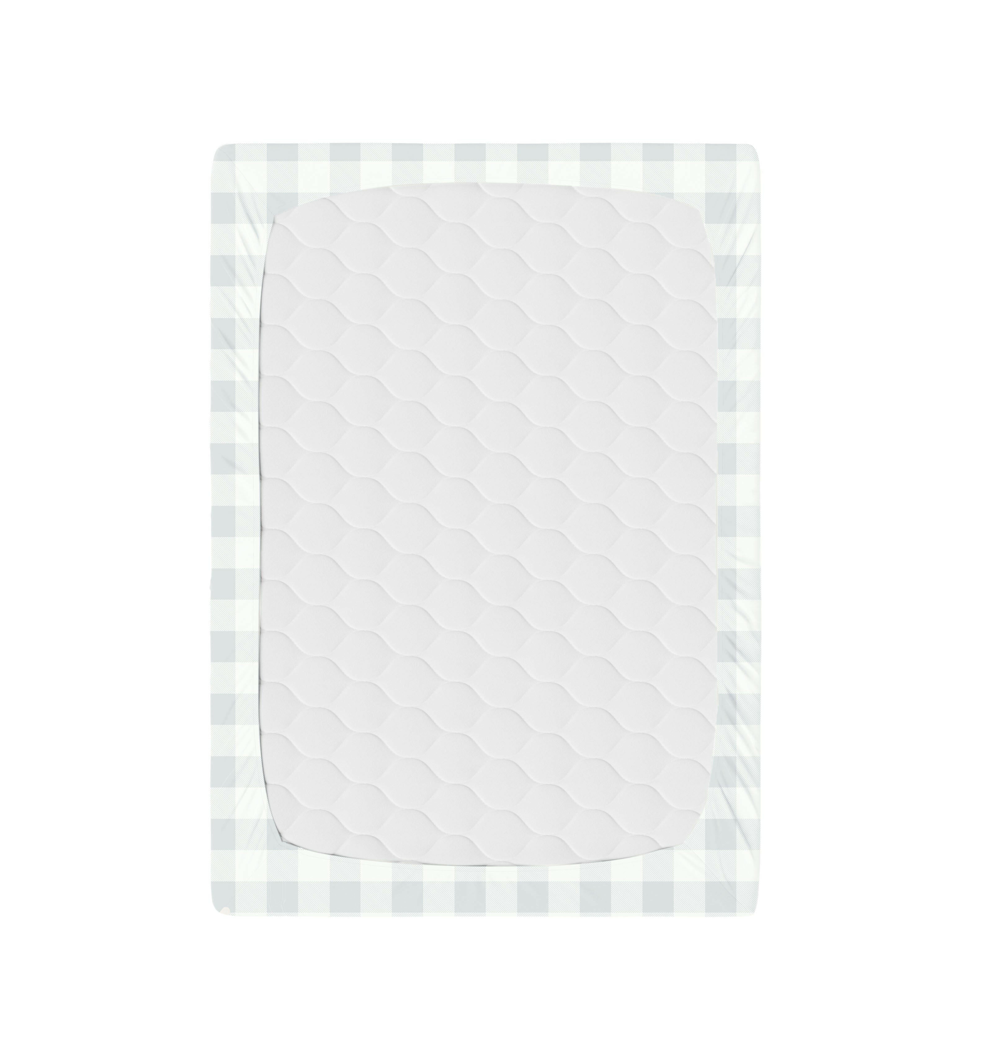 Organic Mini Crib Sheet - Gingham Playard Fitted Sheet Makemake Organics   