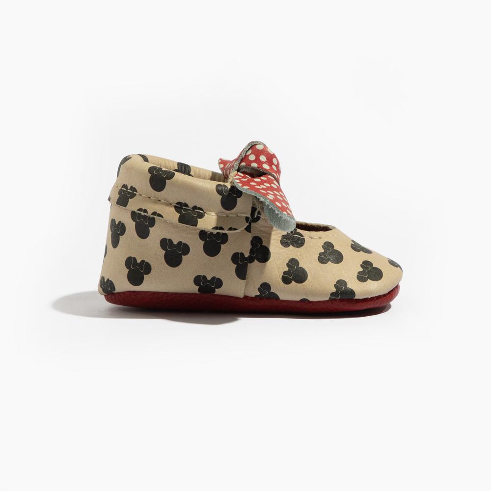 Minnie Dots Knotted Bow Baby Shoe