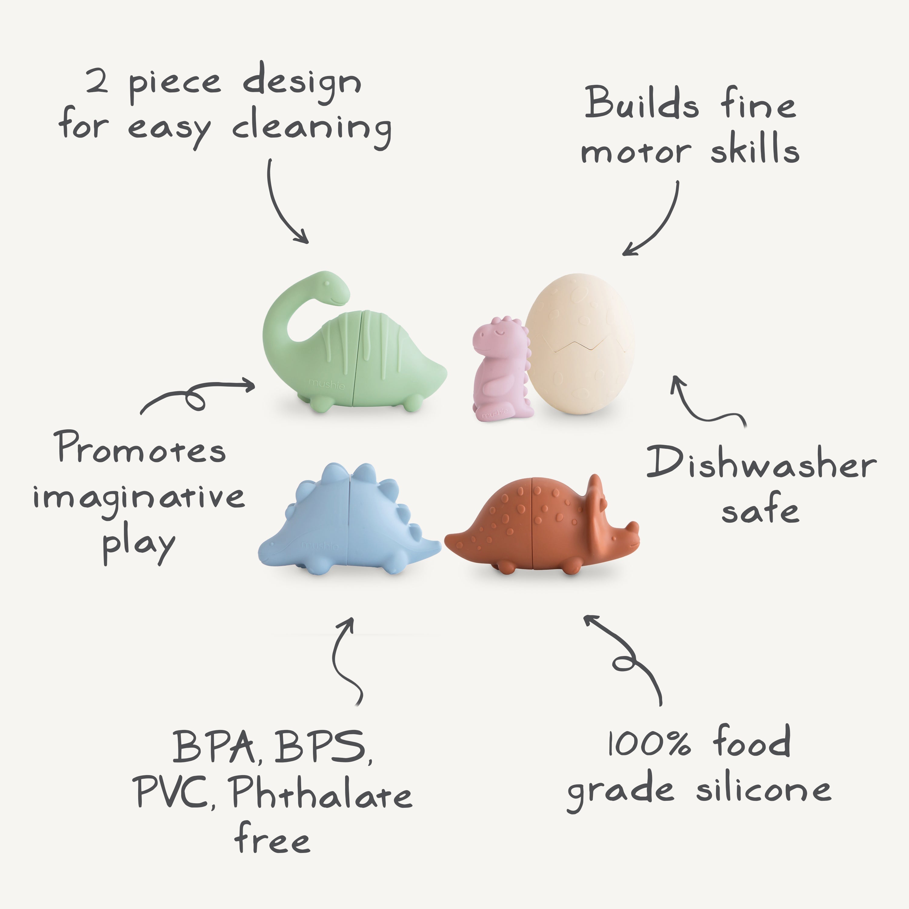 Dino Mold Free Bath Play Set