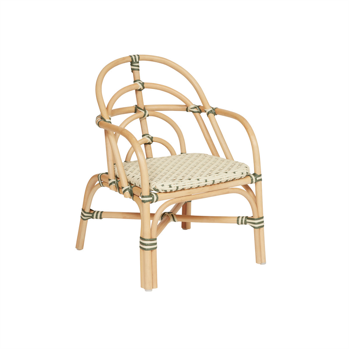 Momi Mini Outdoor Chair - Vanilla/ Olive Outdoor Furniture OYOY   