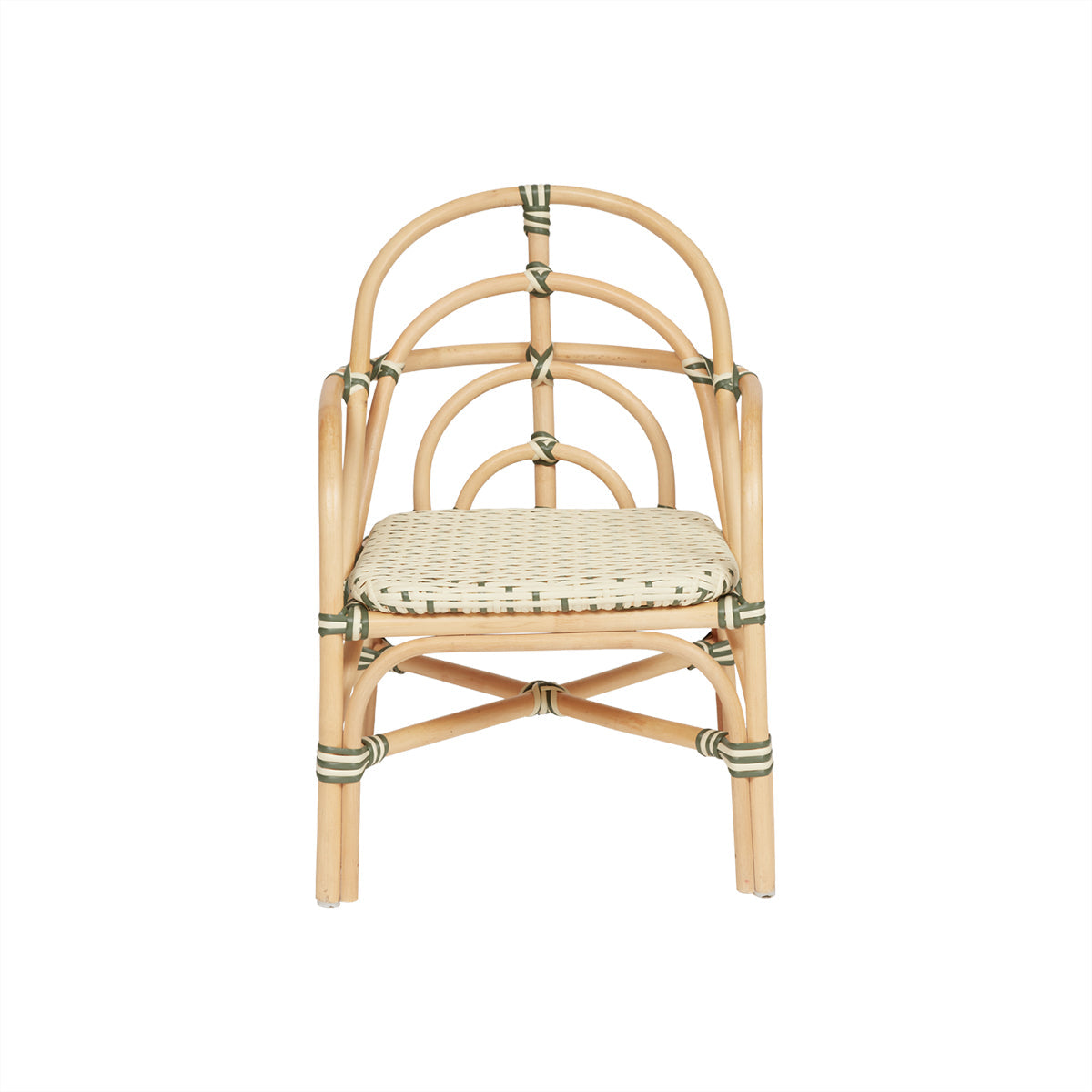 Momi Mini Outdoor Chair - Vanilla/ Olive Outdoor Furniture OYOY   